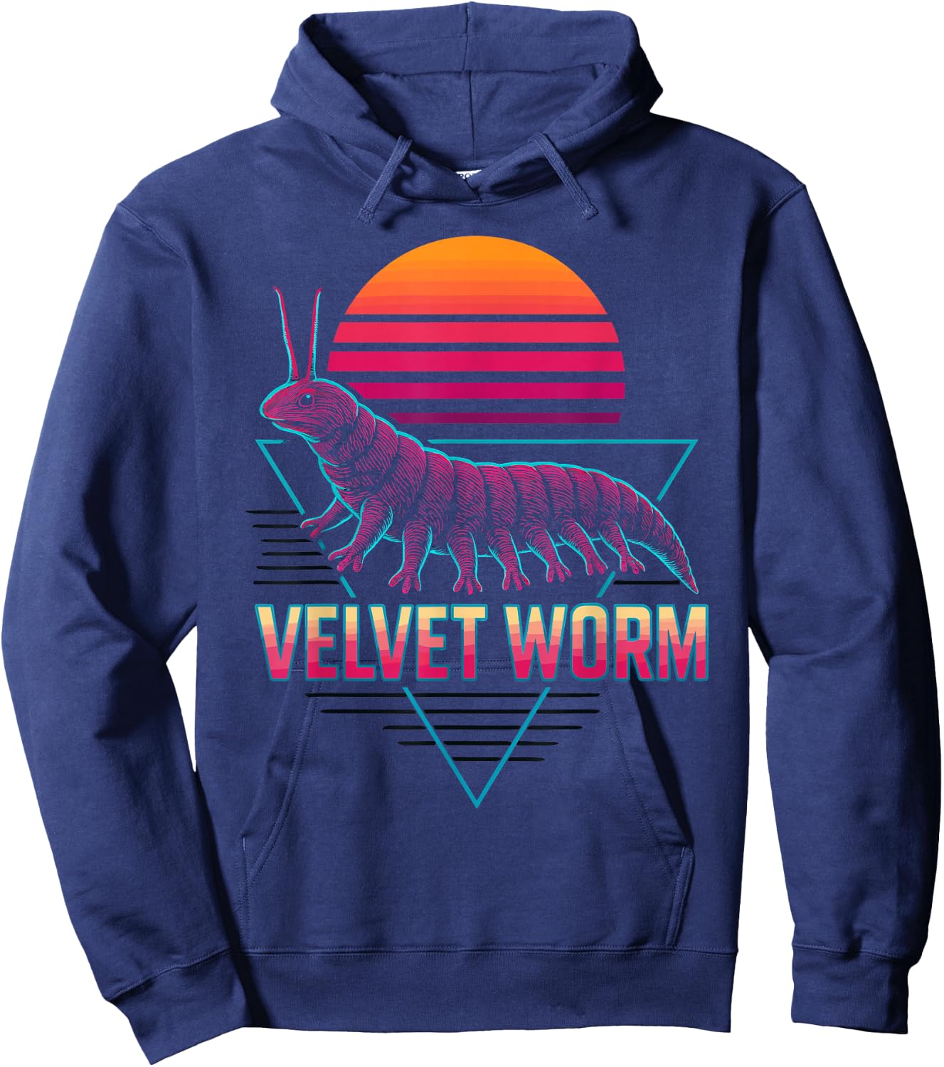 Velvet Worm Retro Hoodie - Hoodie | Navy
