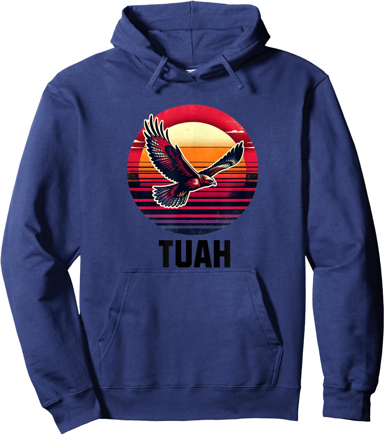 HAWK TUAH HAWK TUSH , Small, Grey Hoodie - Hoodie | Navy