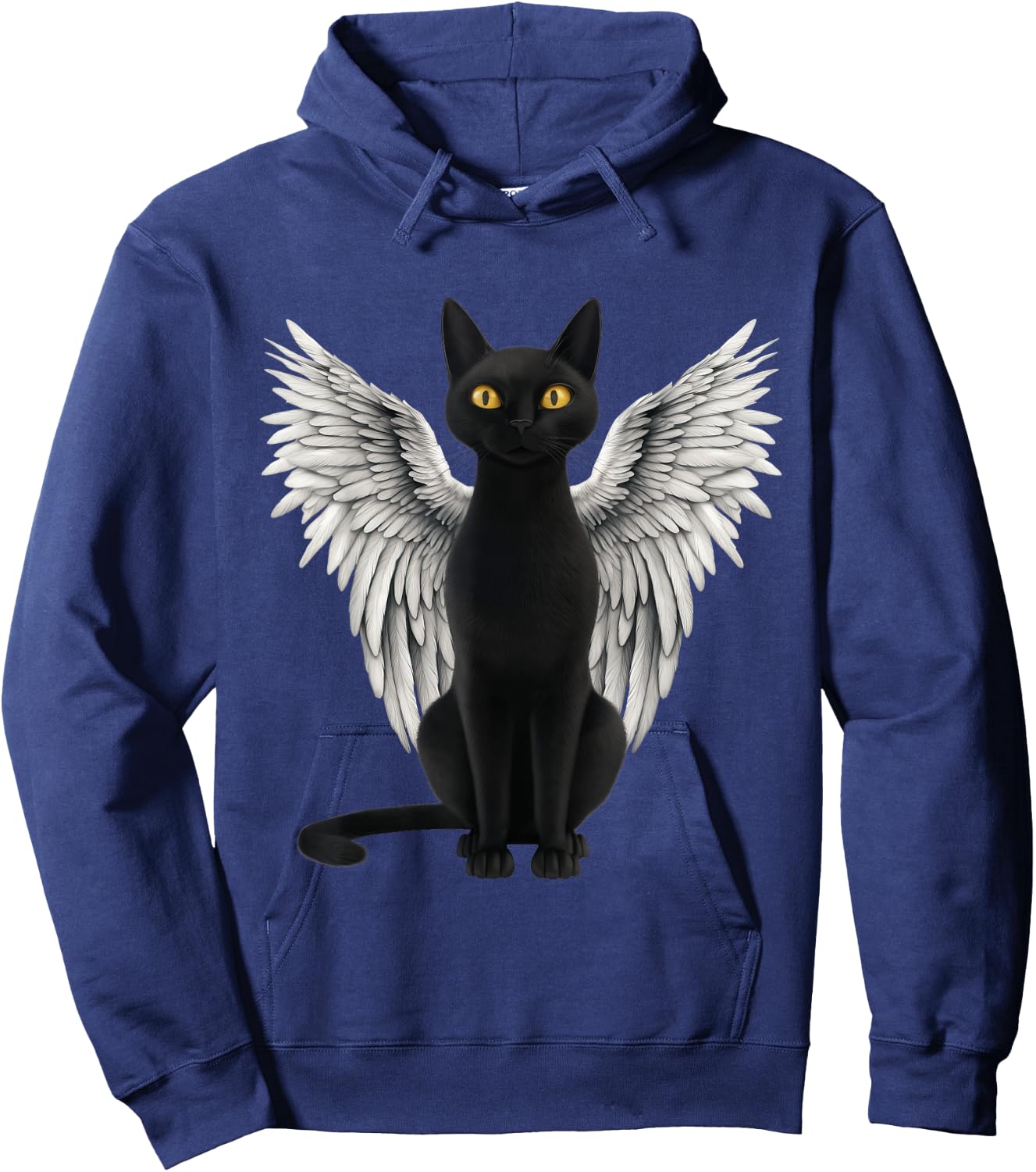 Black Cat Angel Wings Hoodie - Hoodie | Navy