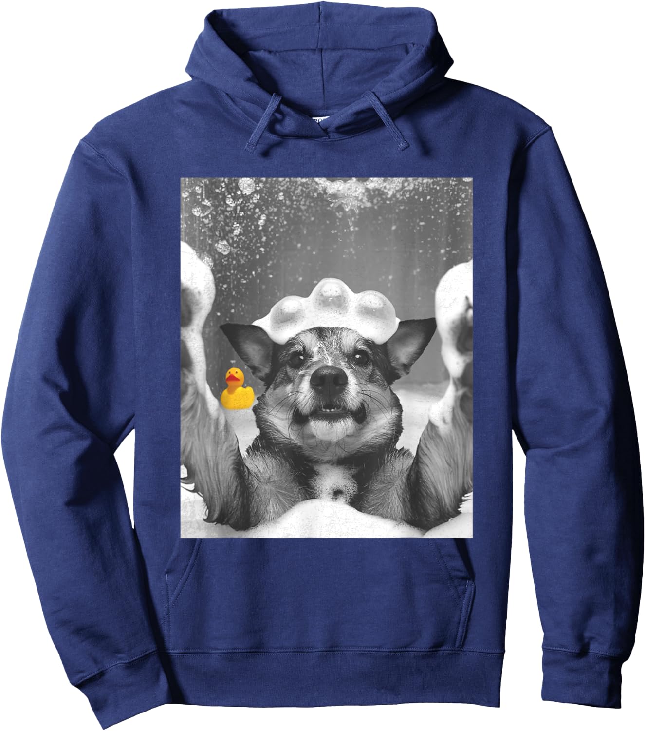Dog Selfie in Bathtub Women Kids Hoodie - Hoodie | Navy
