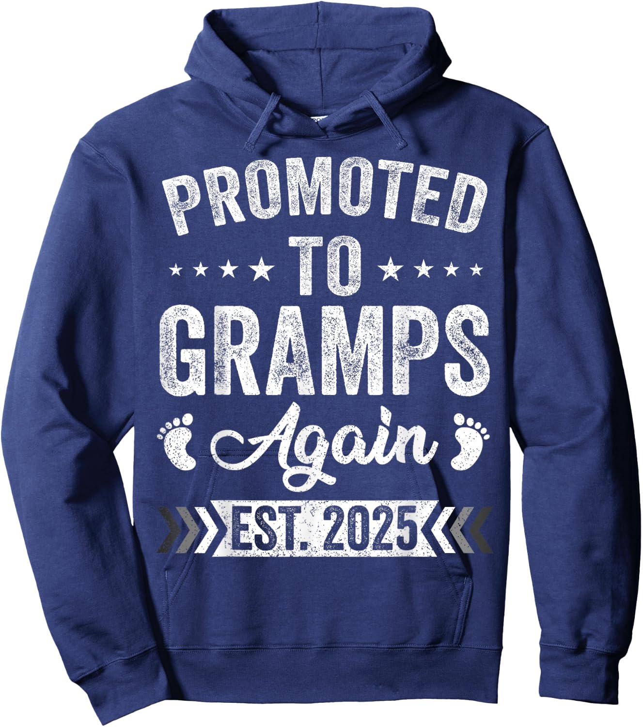 Promoted To Gramps Again Est 2025 Announcement Hoodie - Hoodie | Navy