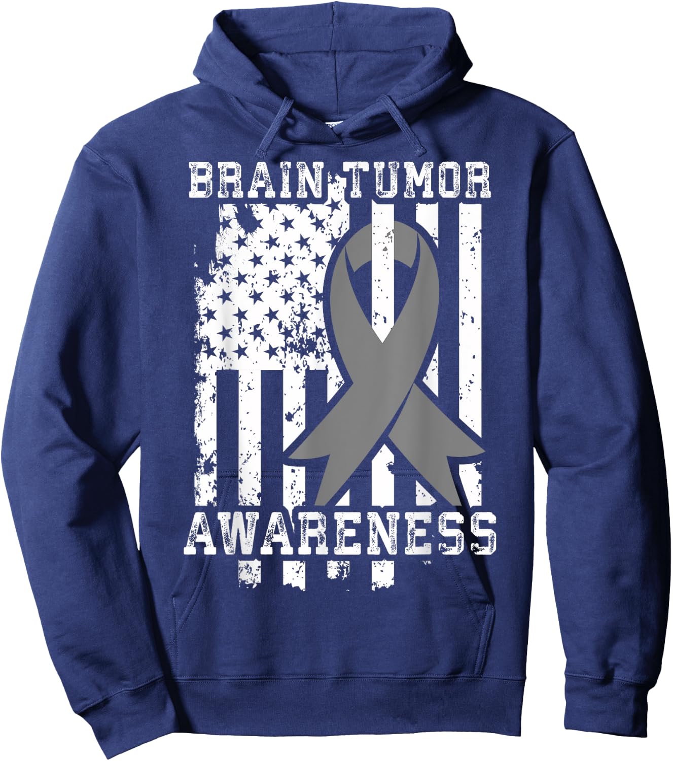 American Flag Shirt Gift Brain Tumor Patients Hoodie - Hoodie | Navy