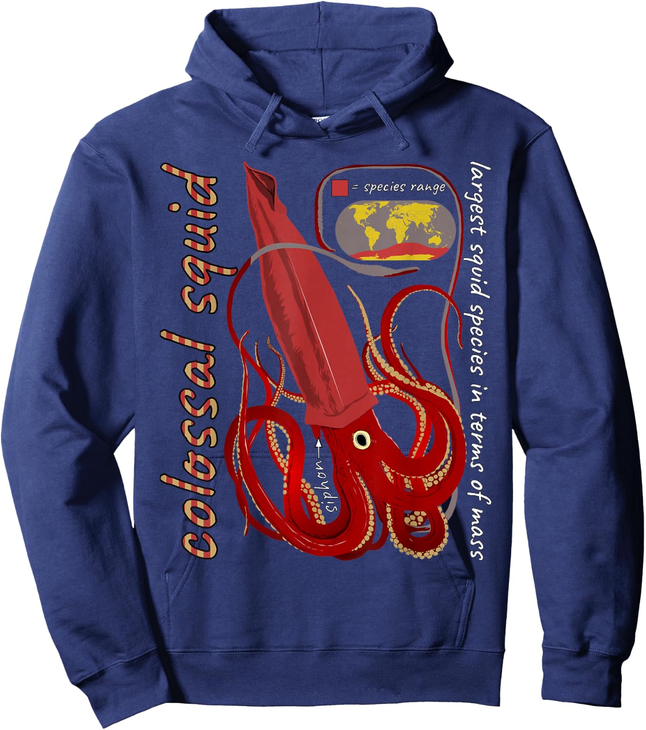 ETCreations Colossal Squid , Small, Black Hoodie - Hoodie | Navy