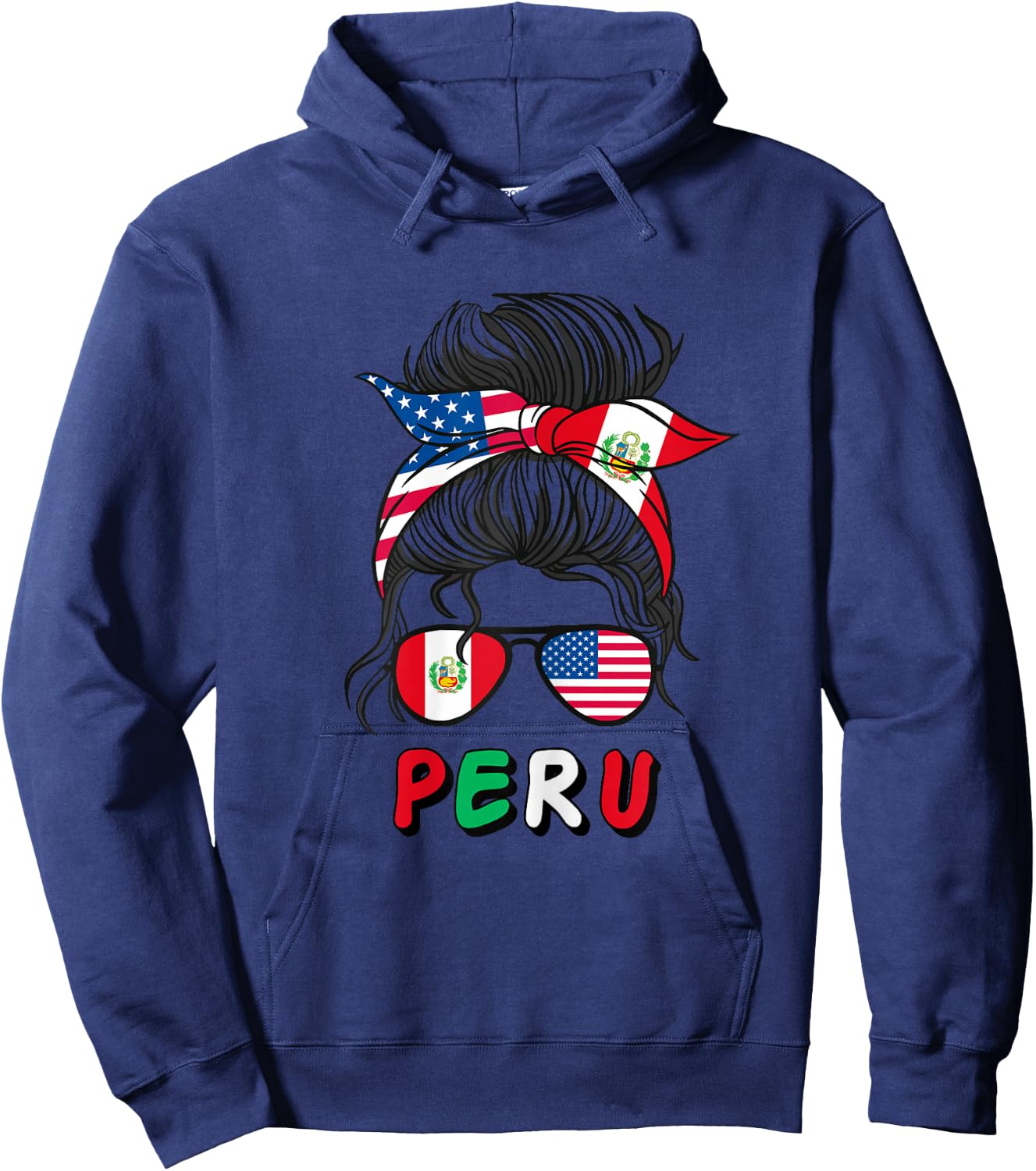 Peru Girls USA American peruvian Girl Hoodie - Hoodie | Navy