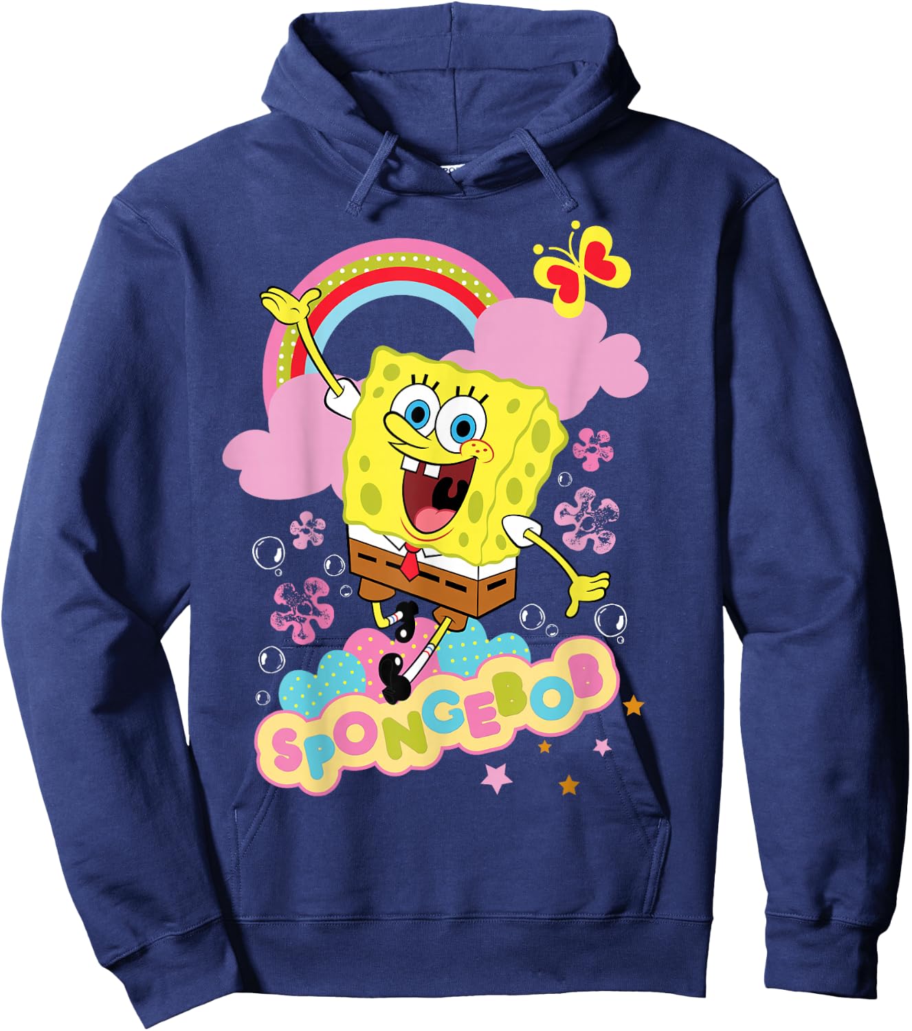 Spongebob Squarepants Flowers and Rainbow Hoodie - Hoodie | Navy