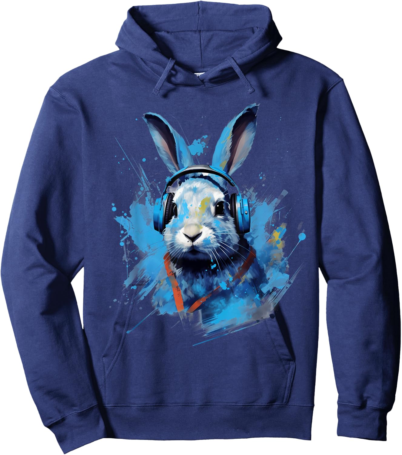 Rave EDM Lionhead Rabbit Headphone Hoodie - Hoodie | Navy