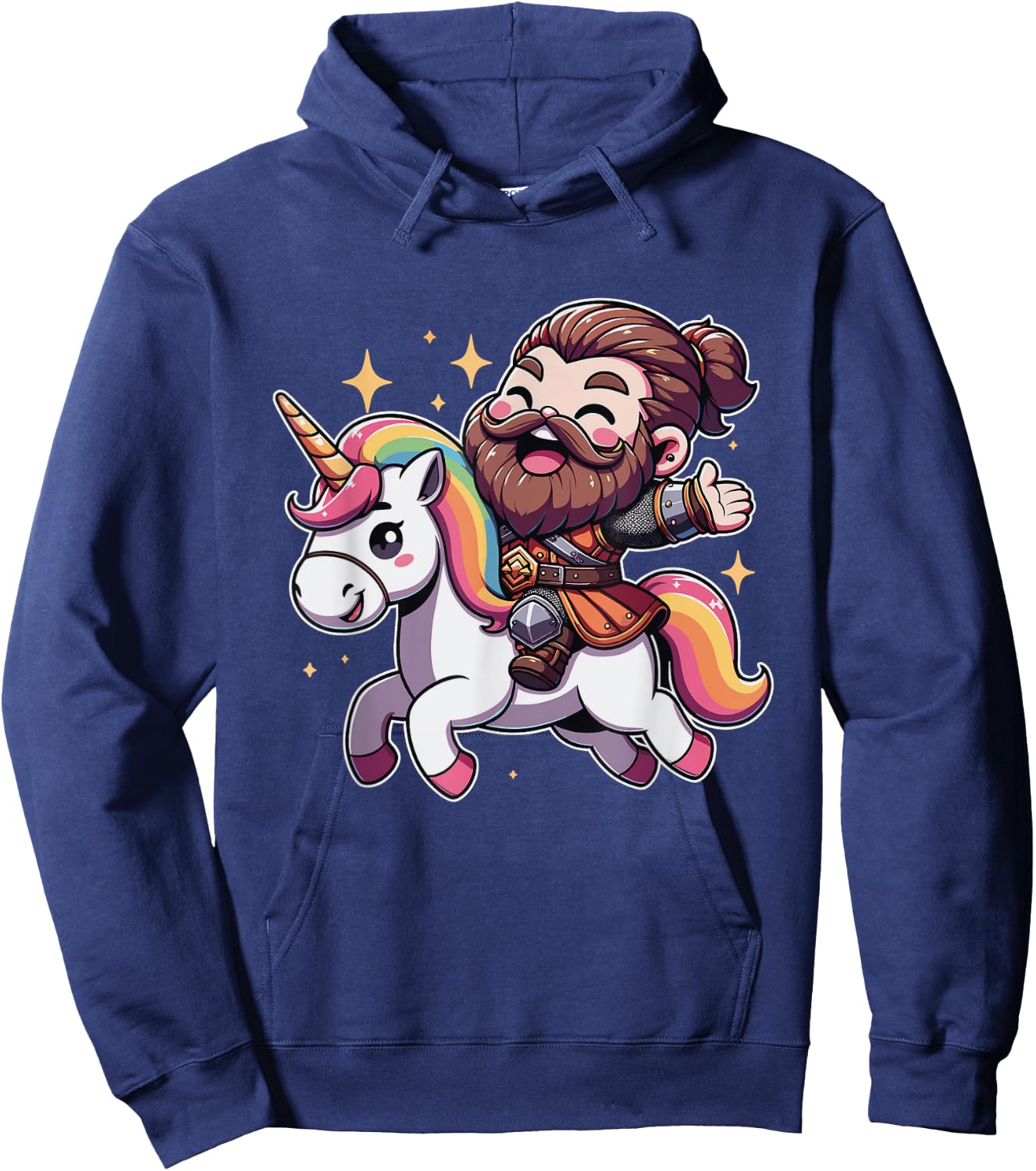 Epic Viking Riding A Unicorn Hoodie - Hoodie | Navy
