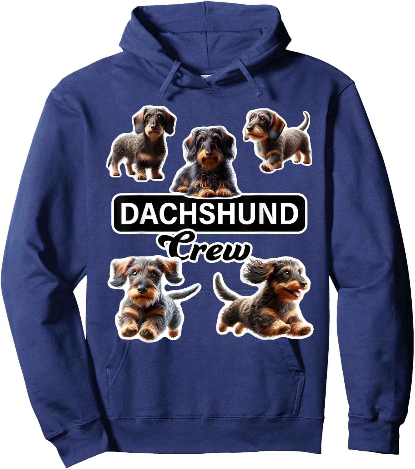 Wirehaired Dachshund Crew Hoodie - Hoodie | Navy