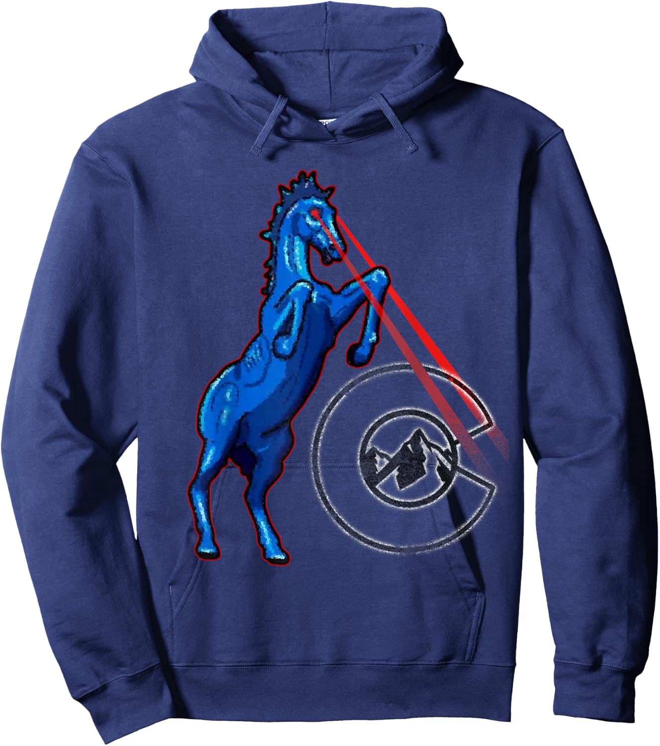 Blucifer - Denver Airport Creepy Horse Hoodie - Hoodie | Navy