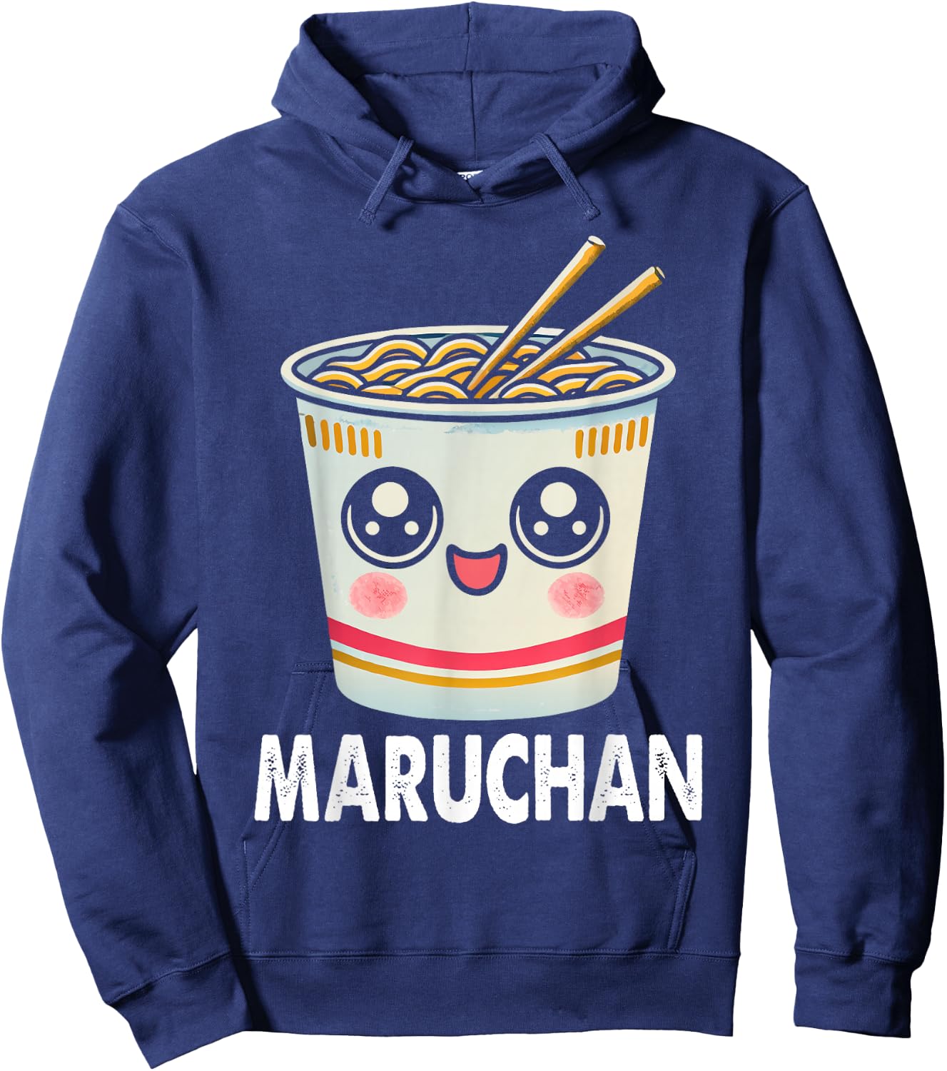 Cute Ramen Noodle Cup Face Hoodie - Hoodie | Navy