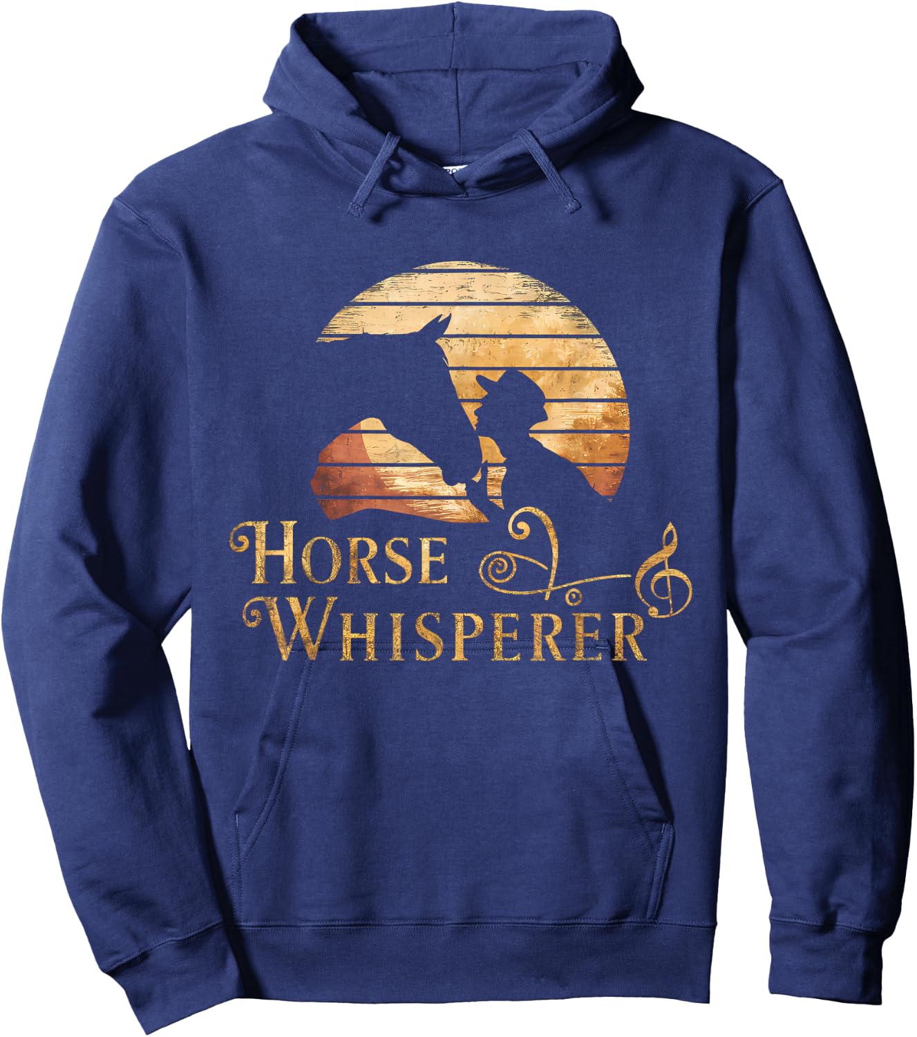 Vintage Horse Whisperer Retro Sunset Design Hoodie - Hoodie | Navy