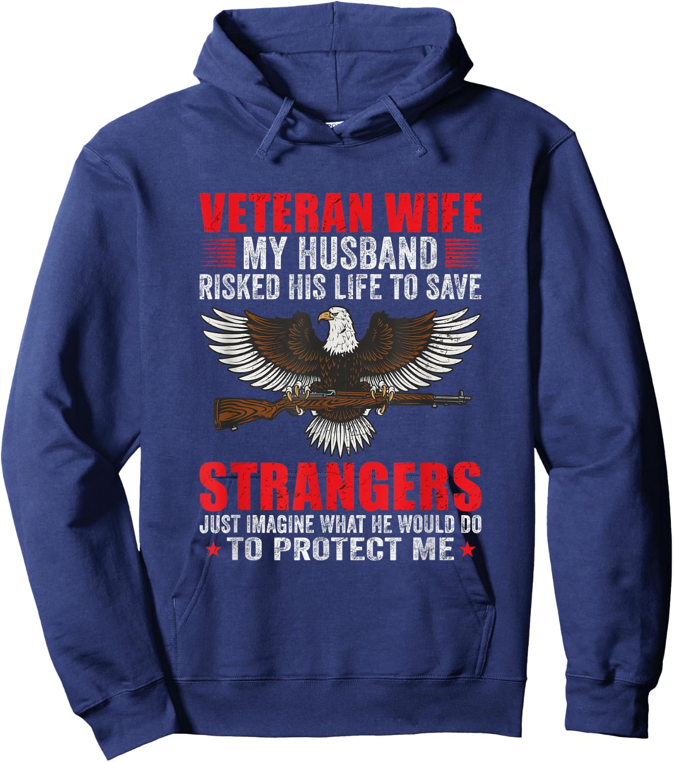 Veteran Wife Patriot Patriots Veterans Day Hoodie - Hoodie | Navy