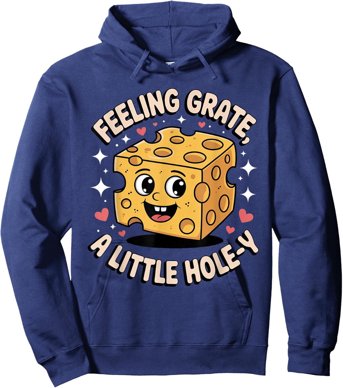 Holey Swiss Cheese Humor for Cheesy Food Lovers Hoodie - Hoodie | Navy