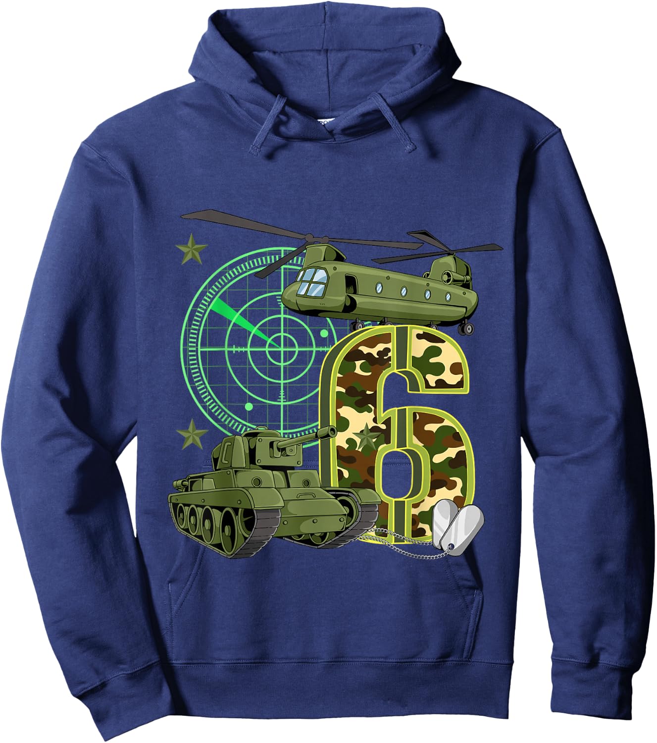 6th Birthday Army Hoodie - Hoodie | Navy