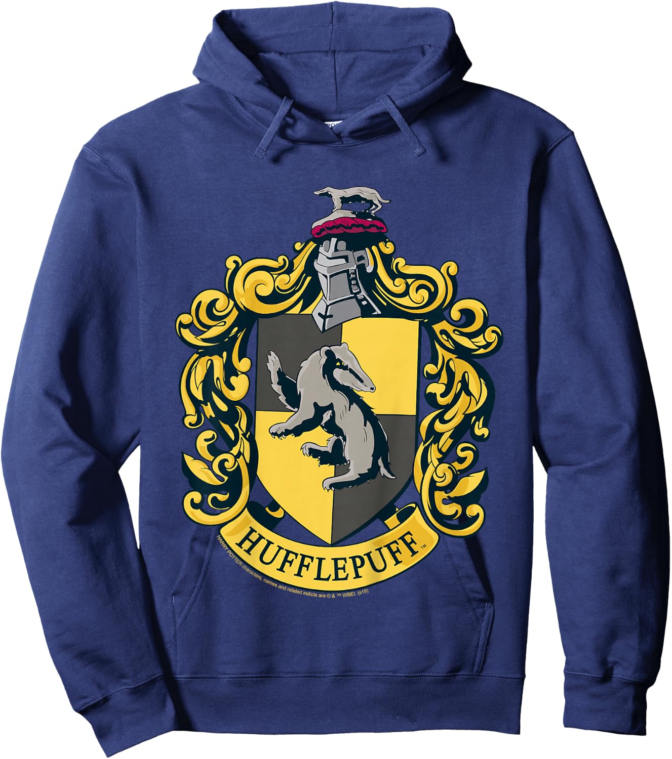 Kids Harry Potter Hufflepuff House Crest Hoodie - Hoodie | Navy
