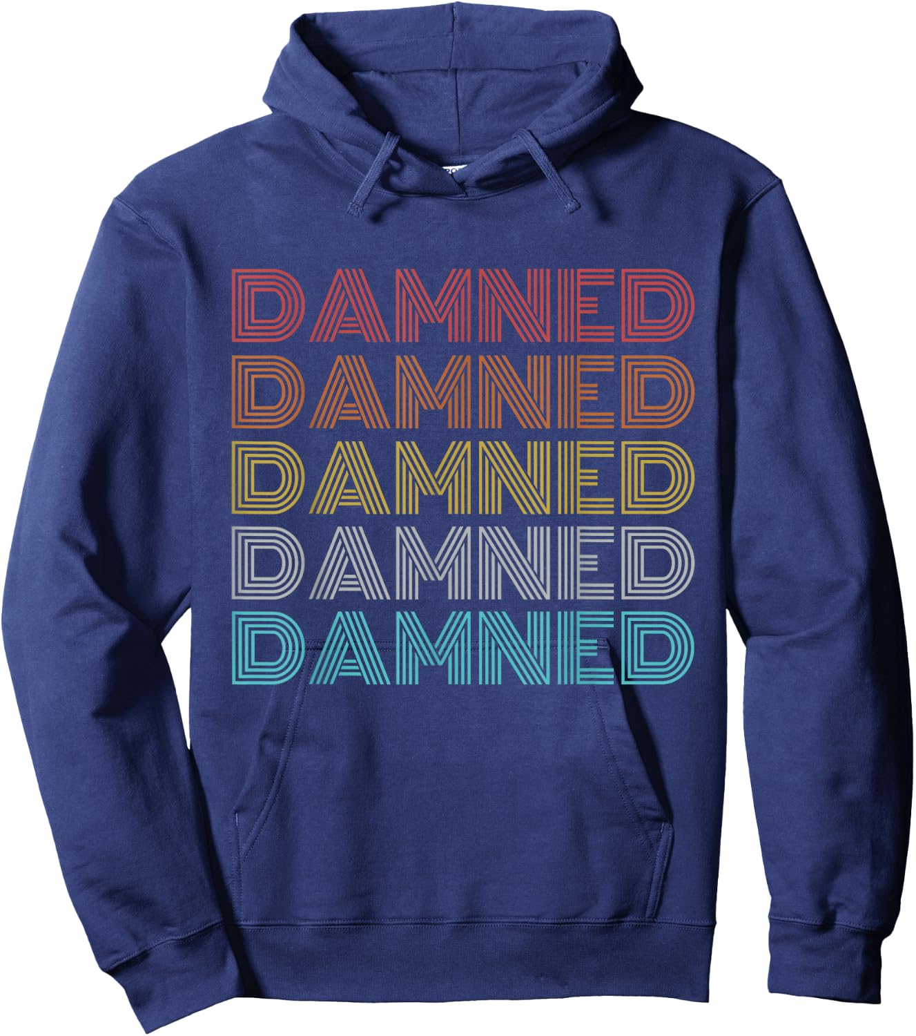 Retro Vintage Damned , Small, Black Hoodie - Hoodie | Navy