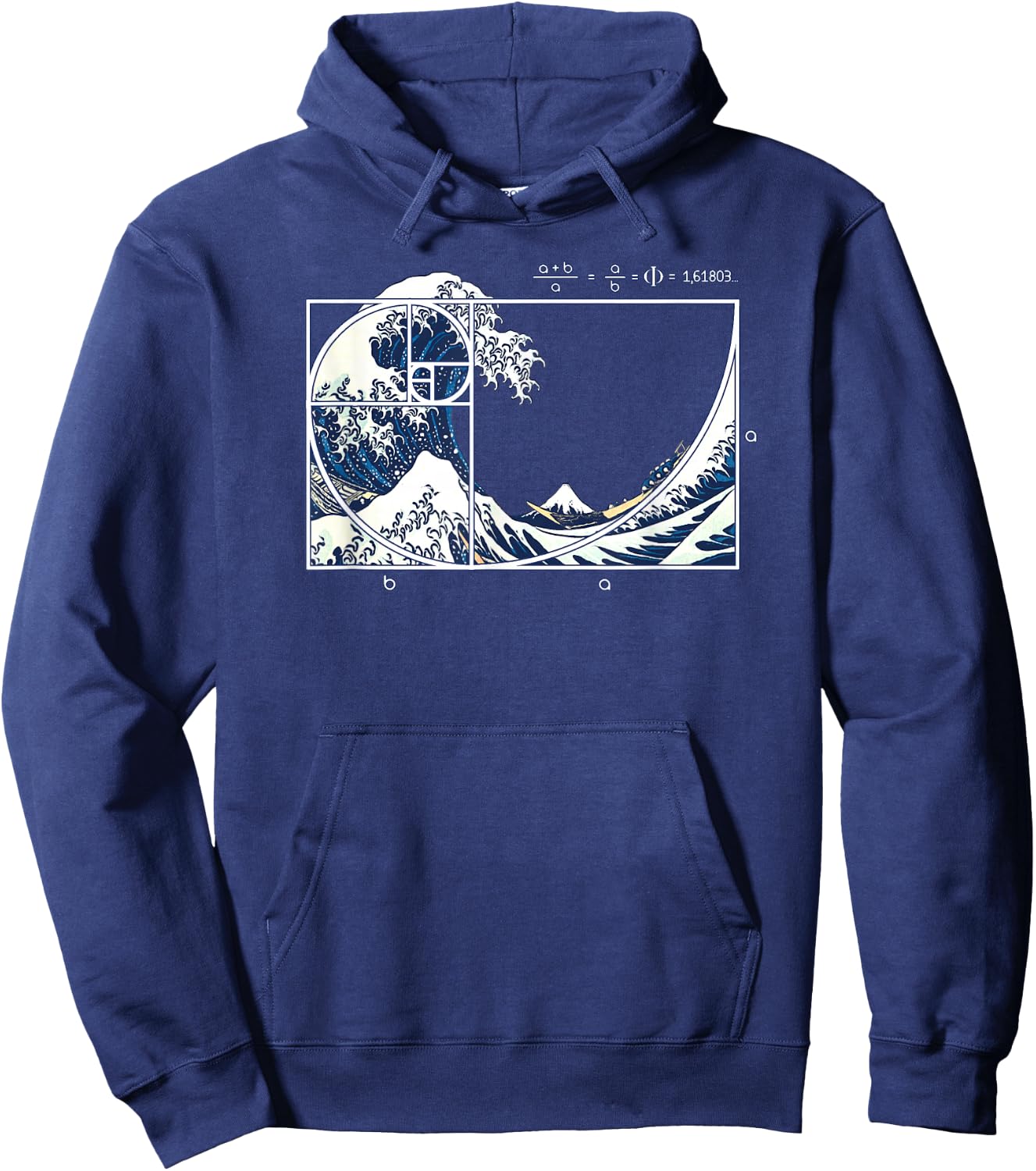 The Great Fibonacci Wave Hoodie - Hoodie | Navy