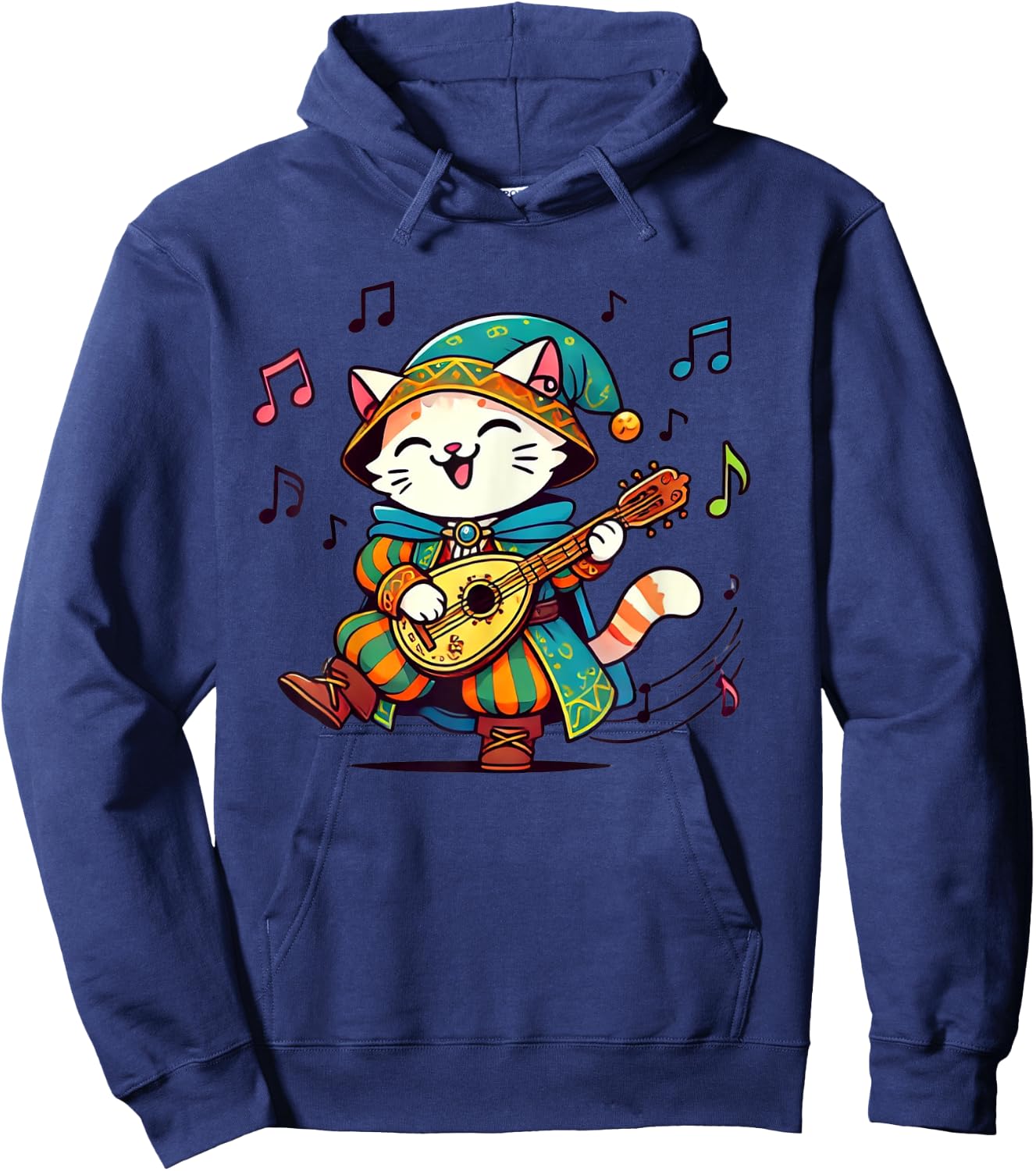 Medieval Bard Cat Women Hoodie - Hoodie | Navy