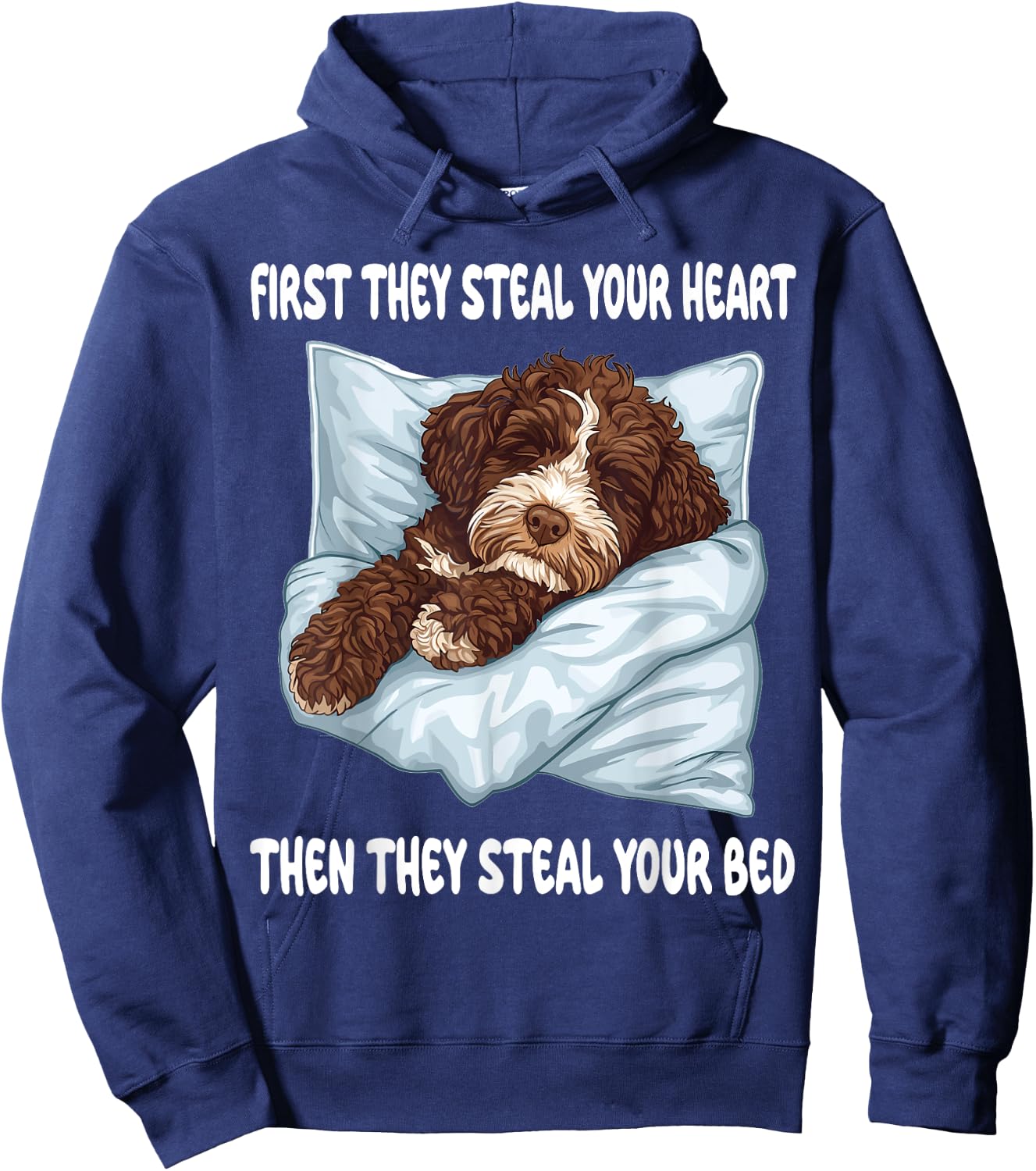 Bernedoodle Sleeping Pajamas Nightgown Hoodie - Hoodie | Navy