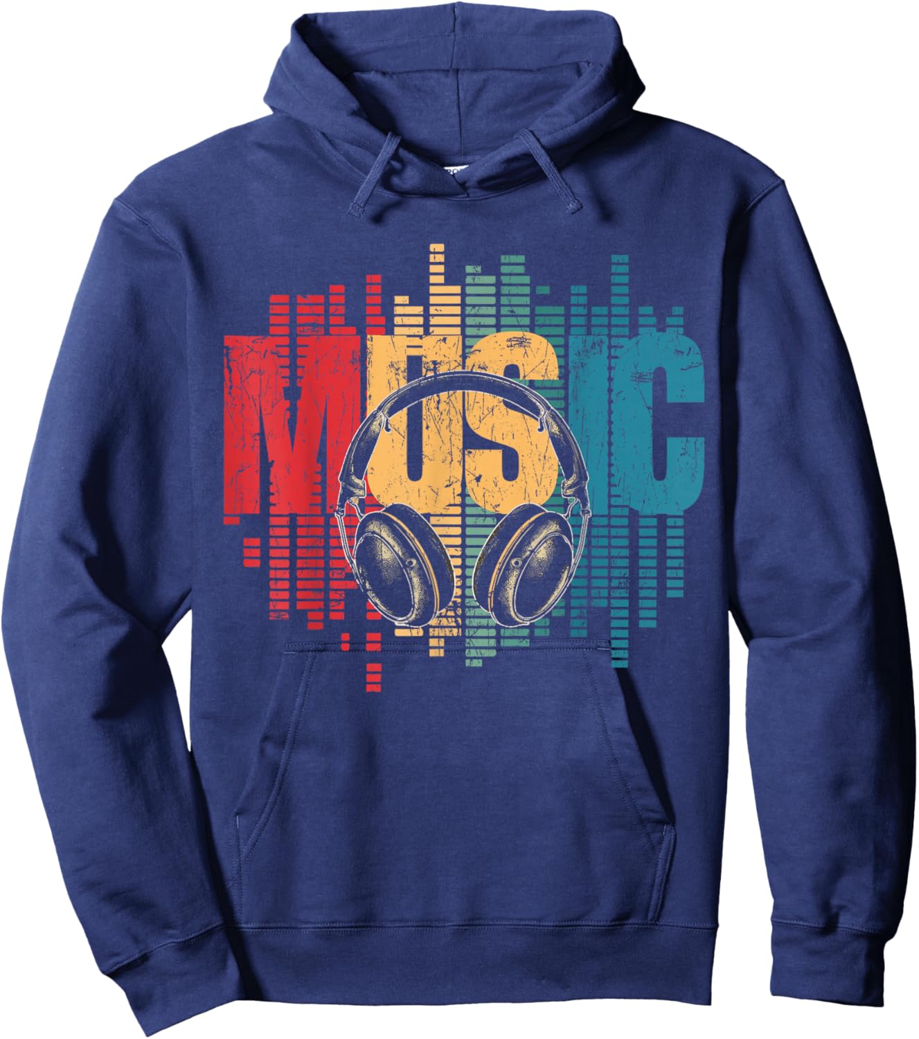 Electronic Music Lover DJ Vintage Headphones Hoodie - Hoodie | Navy