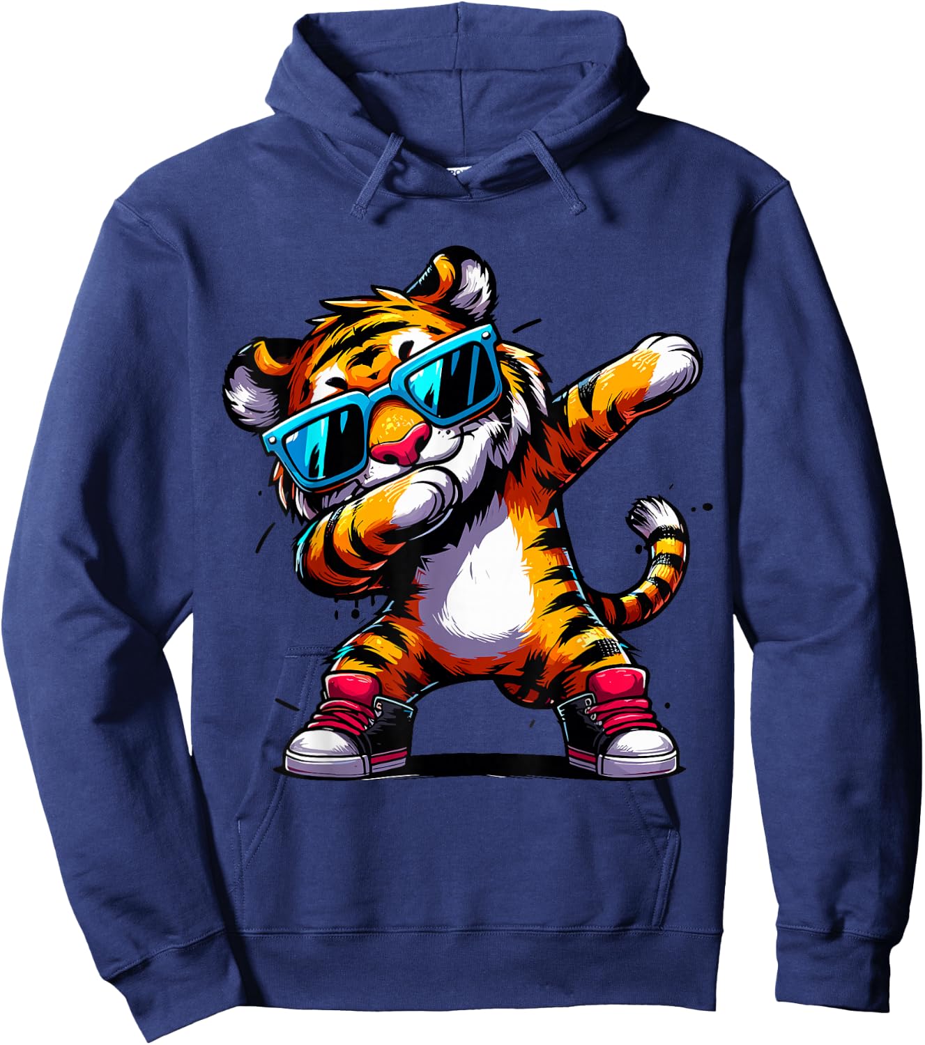 Dabbing Tiger Sunglasses Tiger Animal Hoodie - Hoodie | Navy