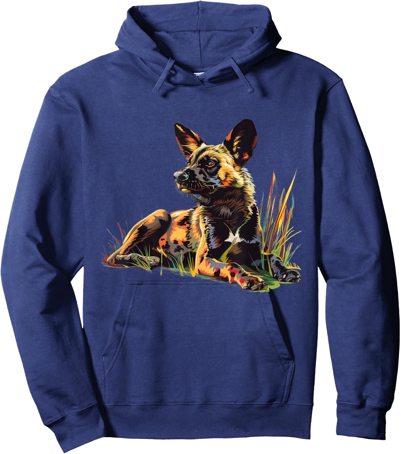 African Wild Dog Under A Rainbow Hoodie - Hoodie | Navy