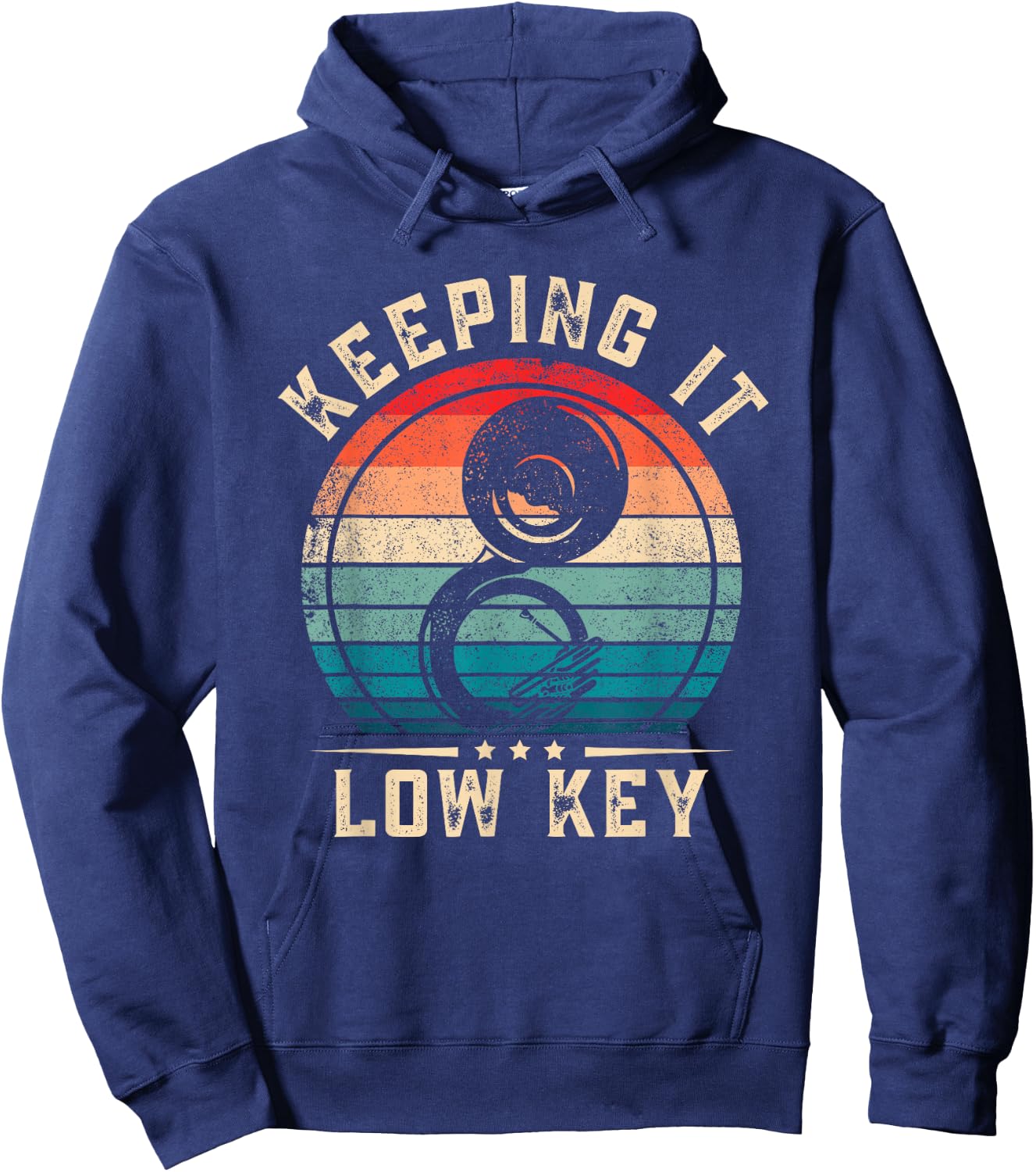 Keeping It Low Key Funny Sousaphone Hoodie - Hoodie | Navy