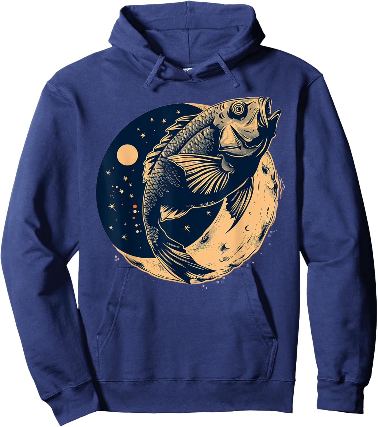 Oscar Fish On The Moon Hoodie - Hoodie | Navy