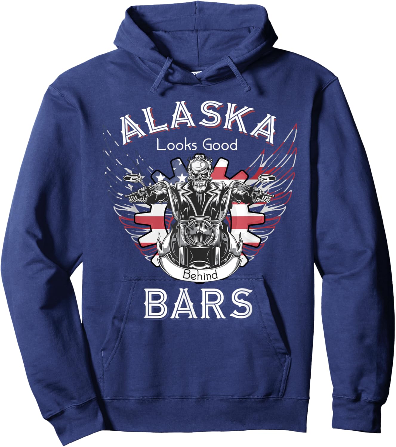 Alaska looks good behind bars motorcycle shirt Hoodie - Hoodie | Navy