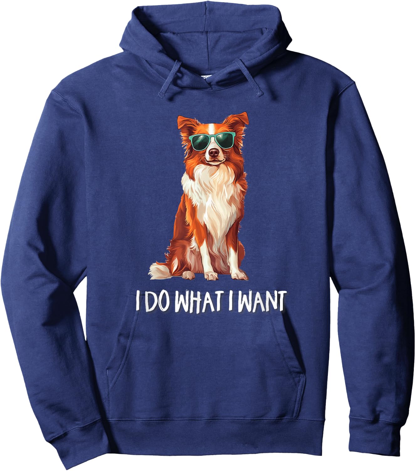 Funny Do What I Want Red Border Collie Lover Hoodie - Hoodie | Navy