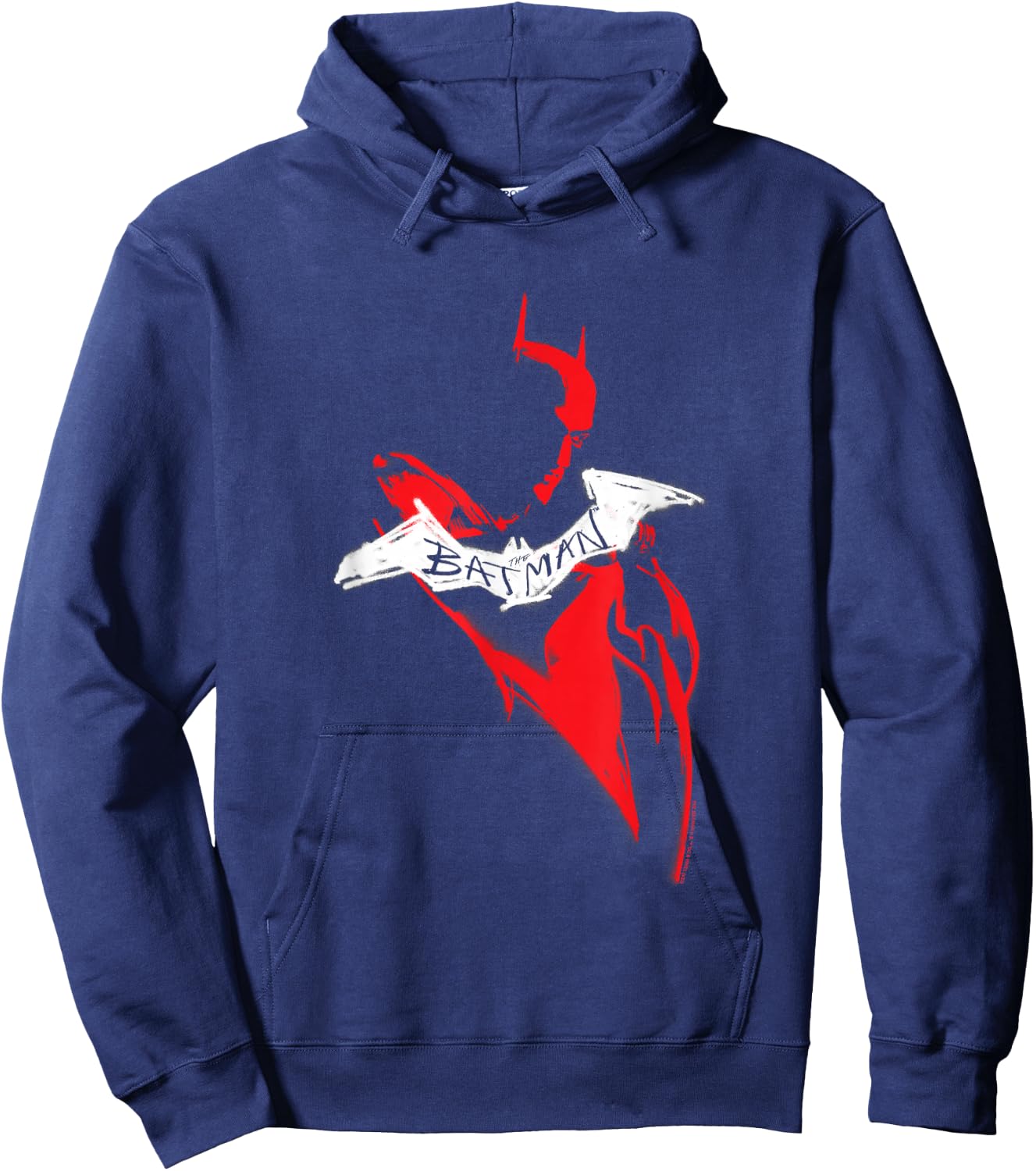 The Batman Hand Drawn Silhouette Hoodie - Hoodie | Navy