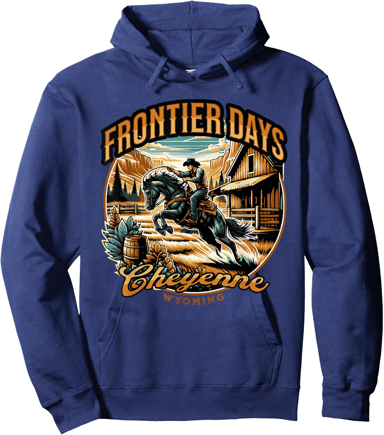 Cheyenne Wyoming Frontier Days Co0wboy Hoodie - Hoodie | Navy