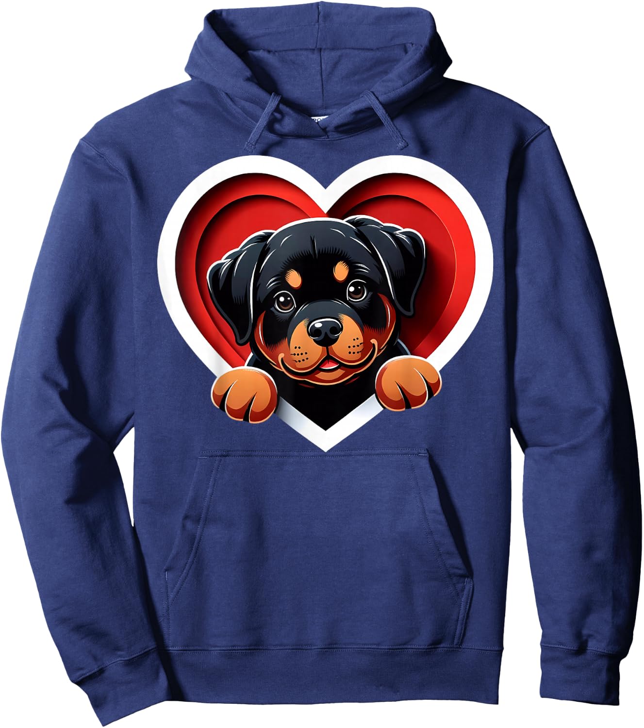 Rottweiler Heart Cute Rottie Puppy Dog Lover Hoodie - Hoodie | Navy