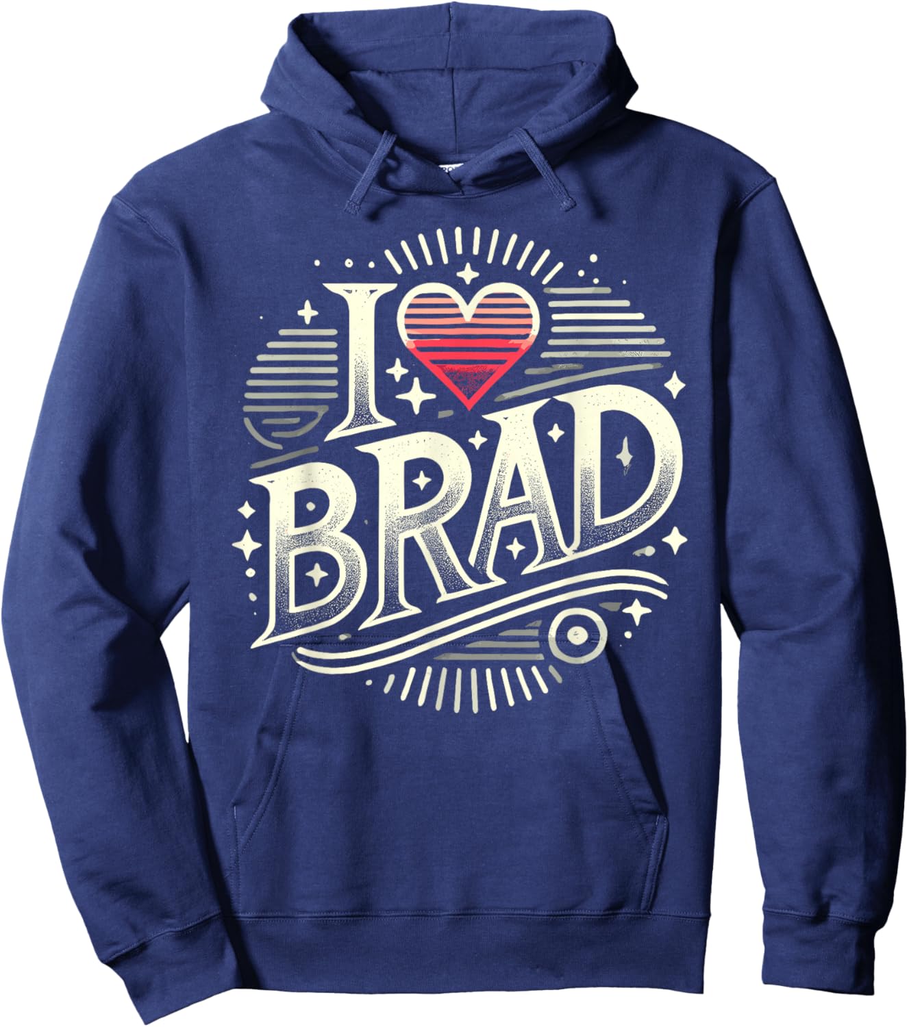 I Love BRAD Name BRAD Hoodie - Hoodie | Navy