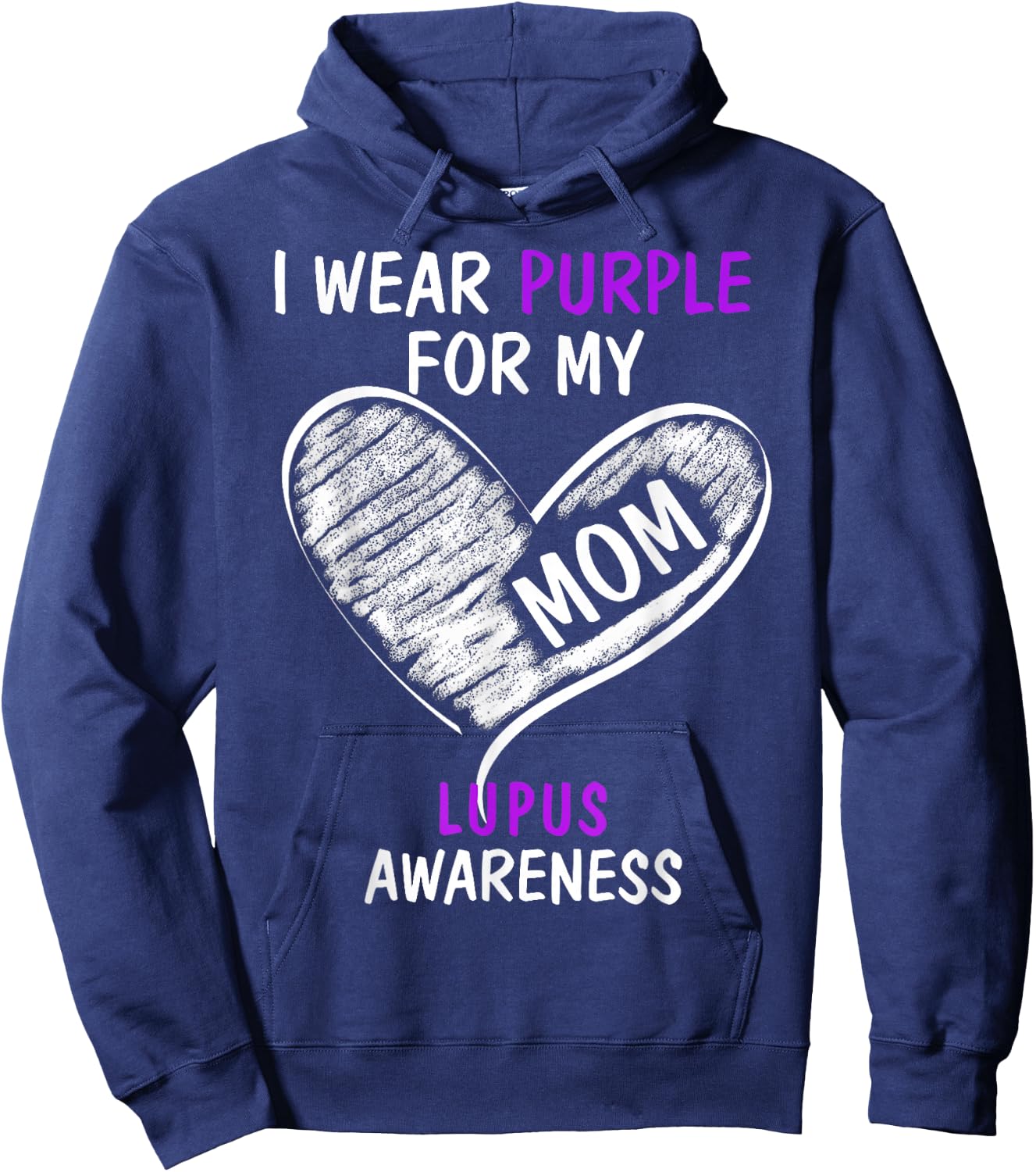 I Wear Purple For My Mom Lupus Awareness Hoodie - Hoodie | Navy