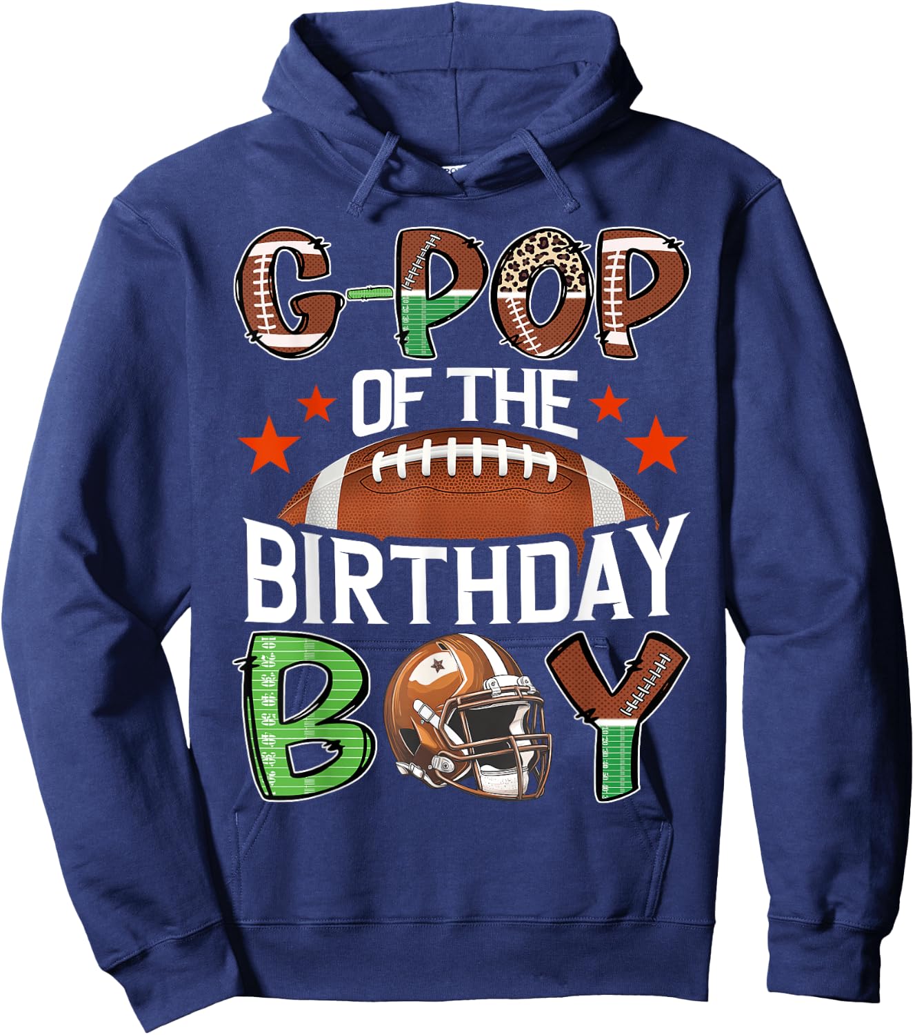 G-Pop Of The Birthday Boy Game Day Football Hoodie - Hoodie | Navy