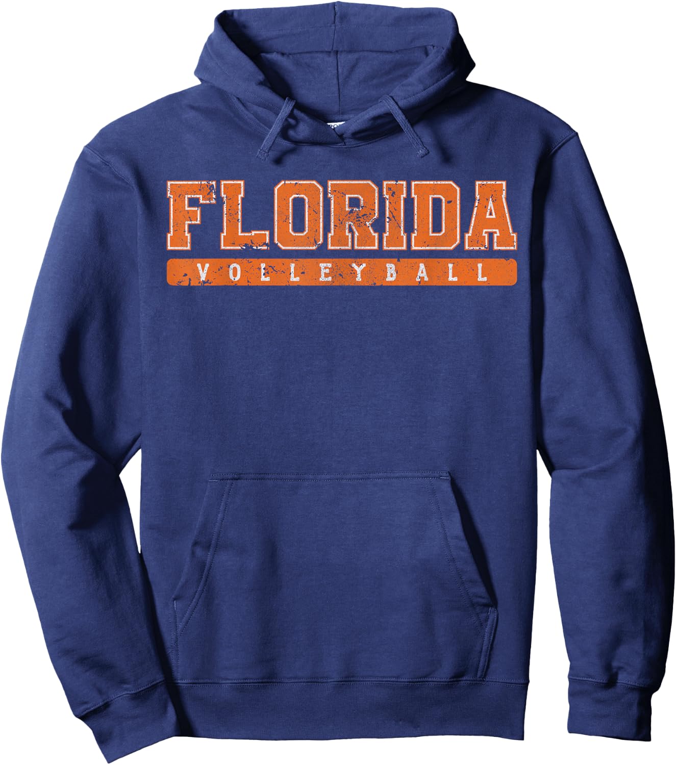 Florida Volleyball Orange Vintage Text Hoodie - Hoodie | Navy