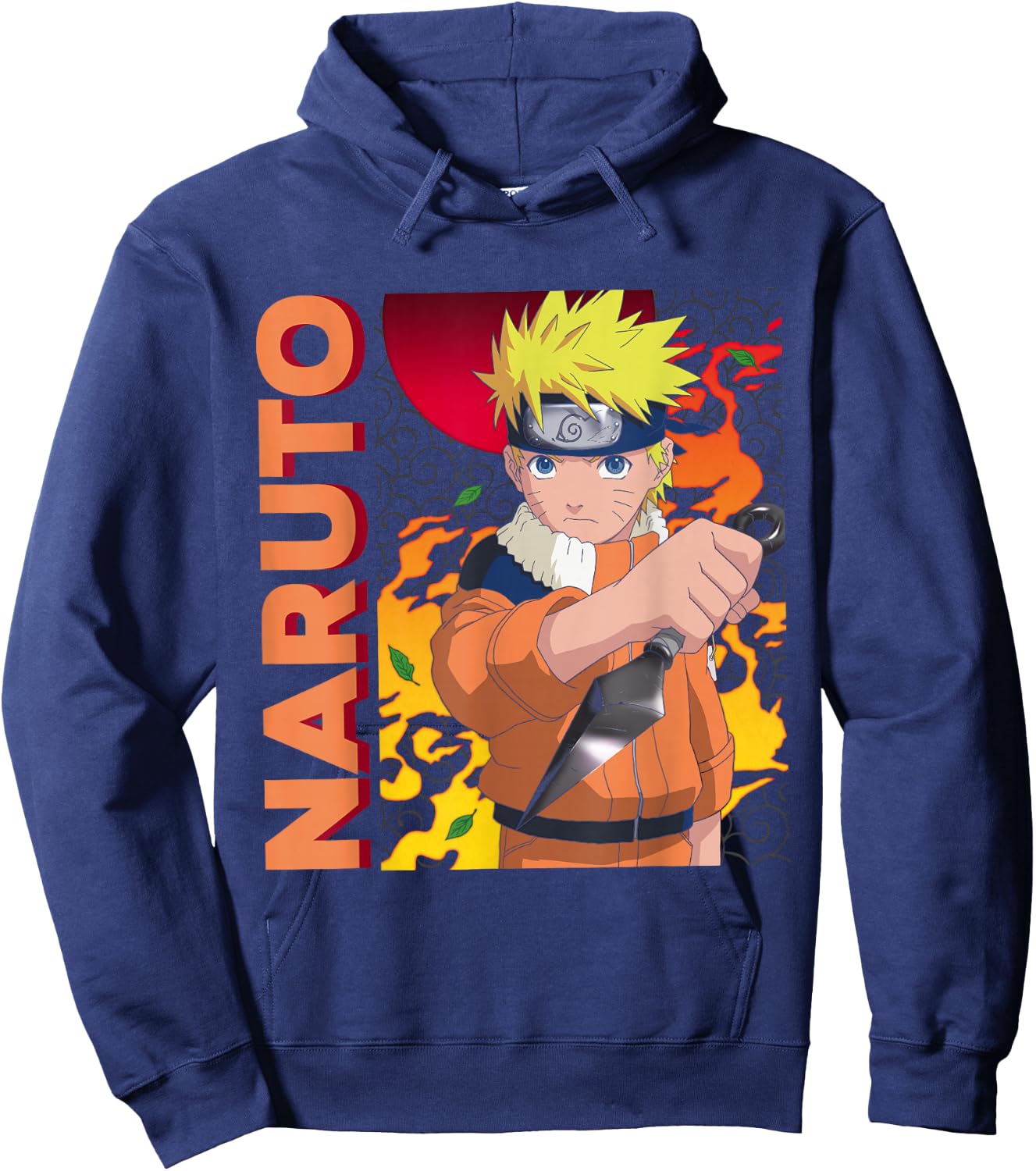 Naruto Main Character On Elemental Background Hoodie - Hoodie | Navy
