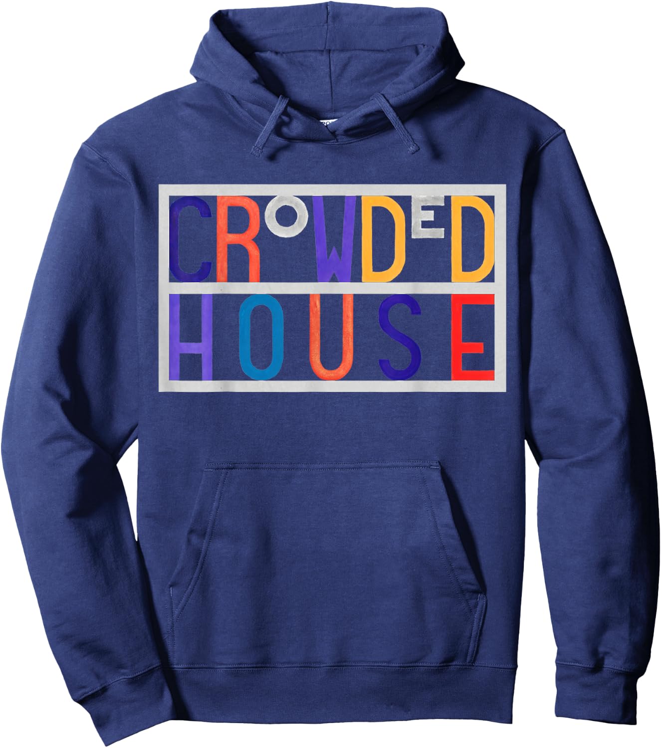 Crowded House Logo On Black Hoodie - Hoodie | Navy