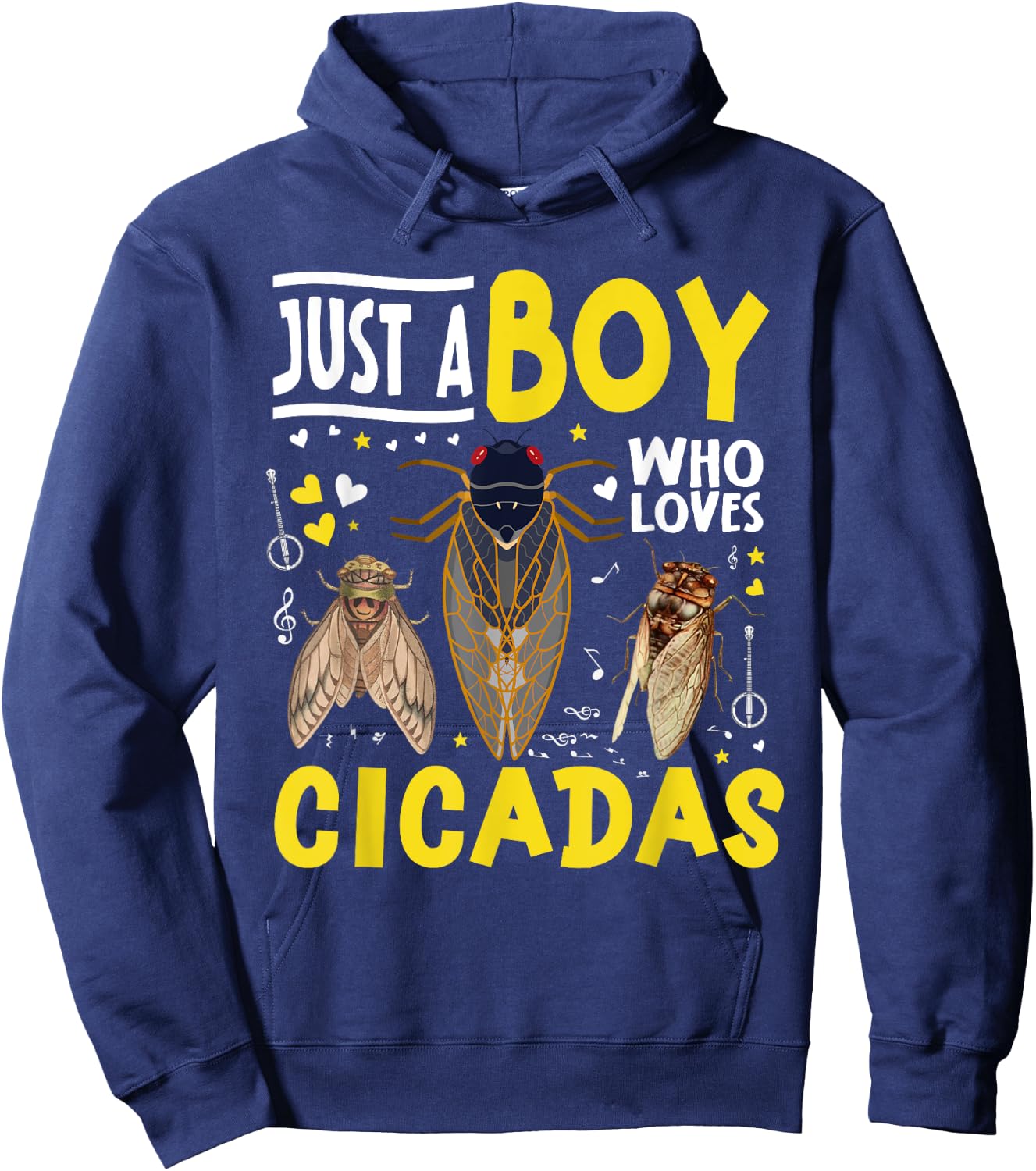 Just a Boy Who Loves Cicada Funny Insect Lover Hoodie - Hoodie | Navy