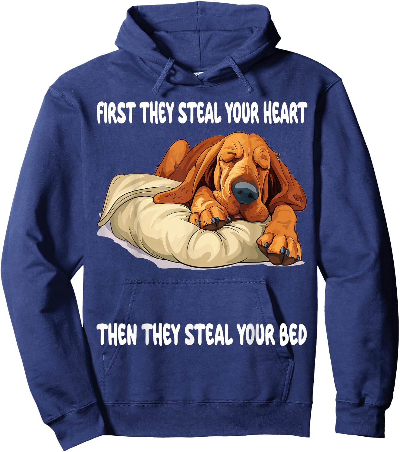 Bloodhound Sleeping Pajamas Nightgown Hoodie - Hoodie | Navy
