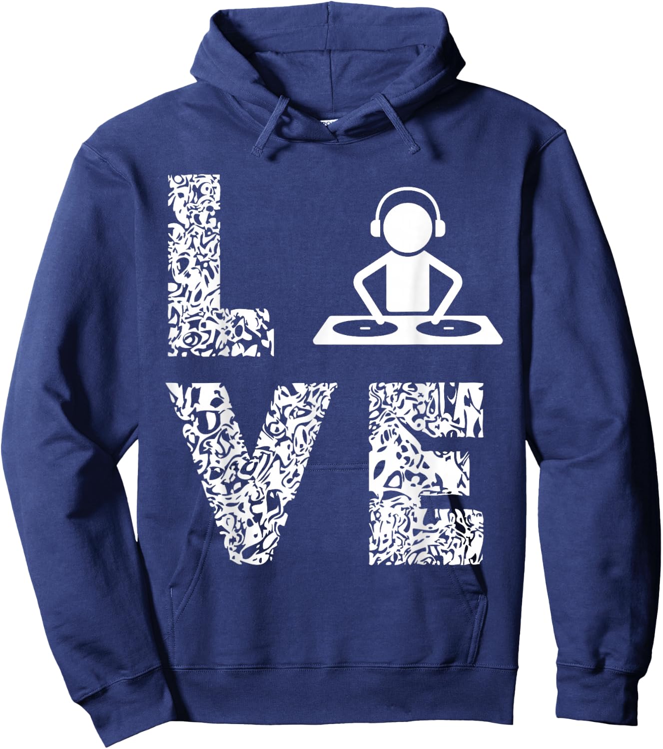 DJ Turntable Love Disc Jockey DJ Music Producer Hoodie - Hoodie | Navy