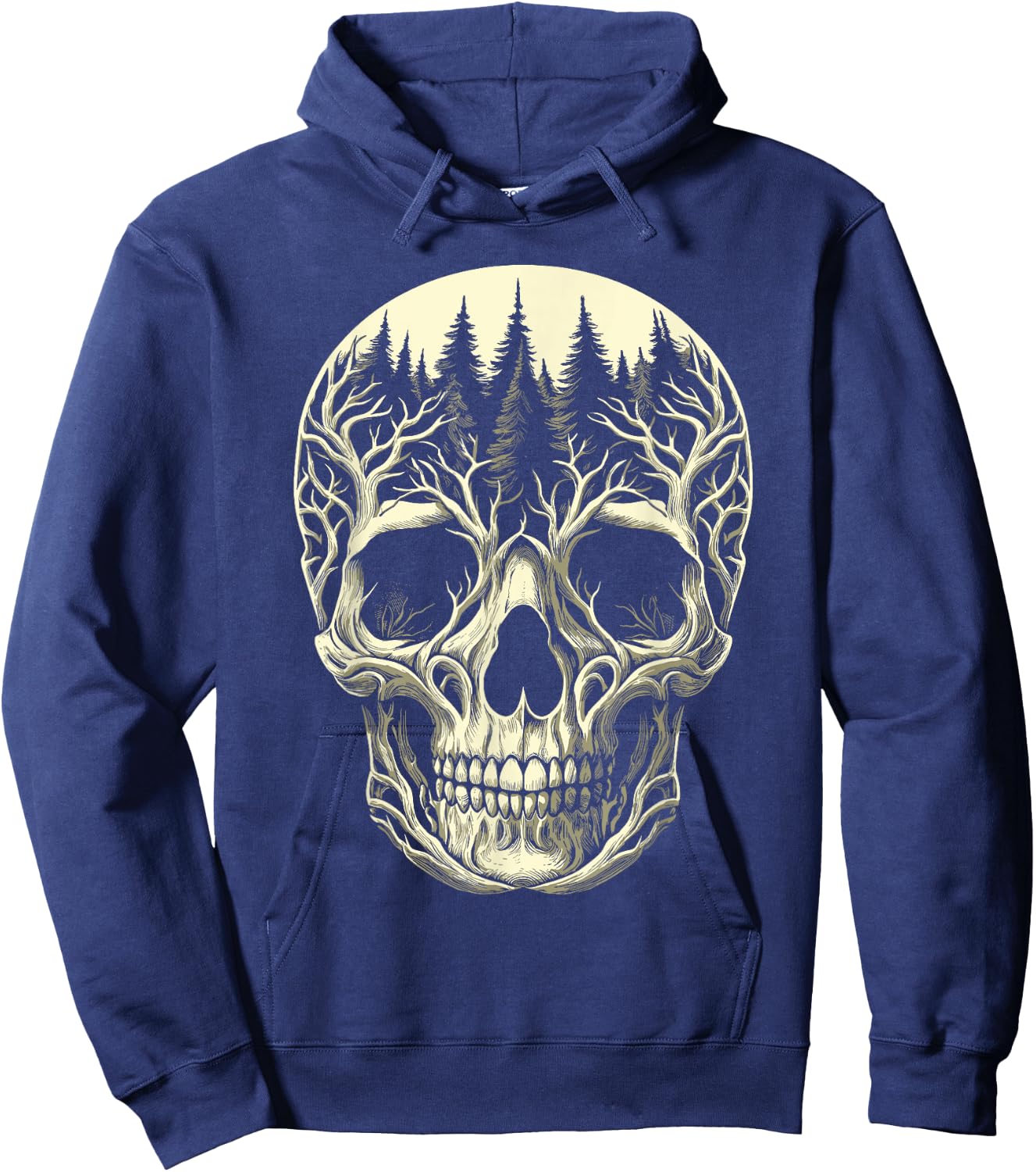 creepy Skull Forest skeleton Horror Hoodie - Hoodie | Navy