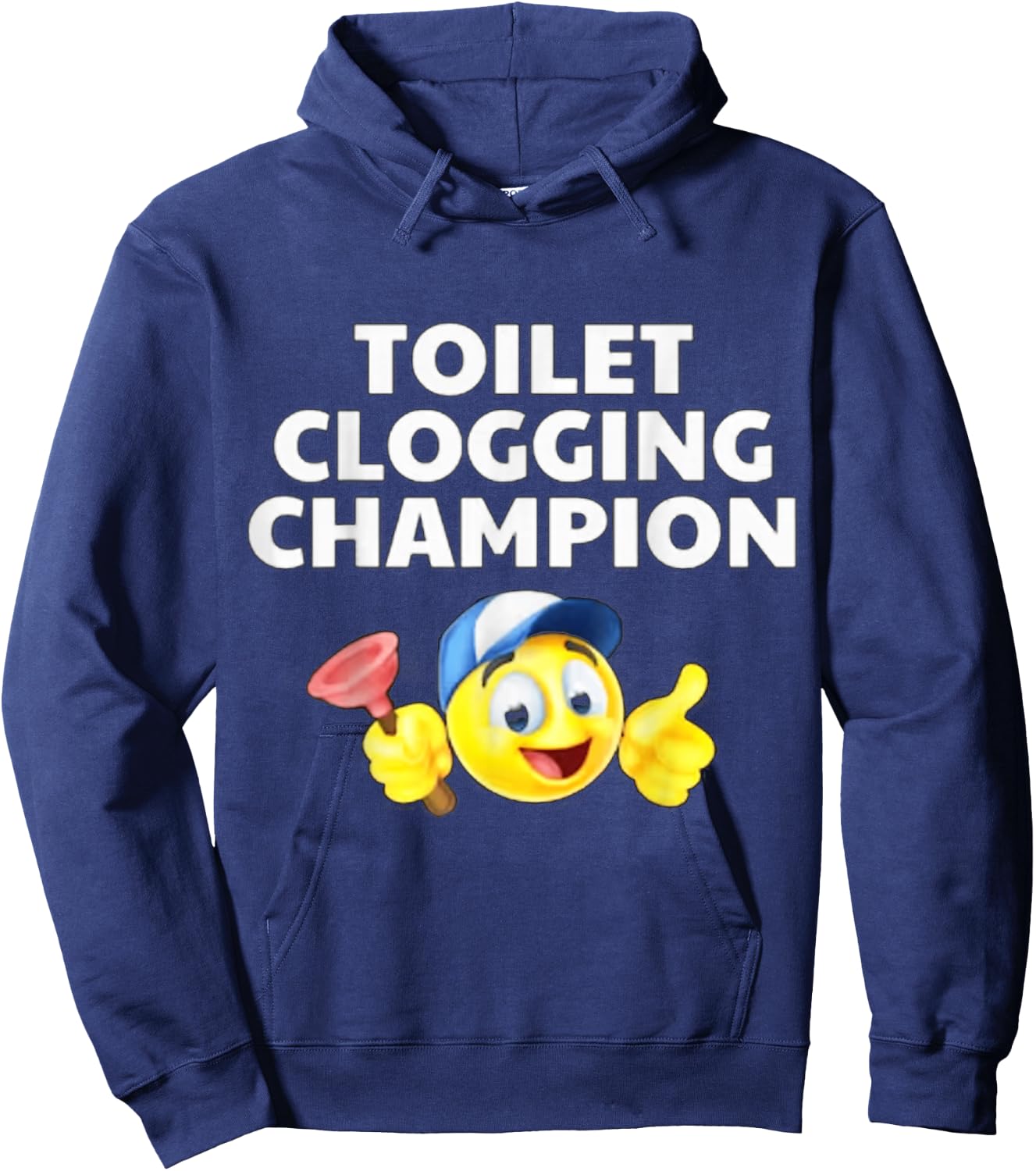 Toilet Clogging Champion Funny Meme Hoodie - Hoodie | Navy