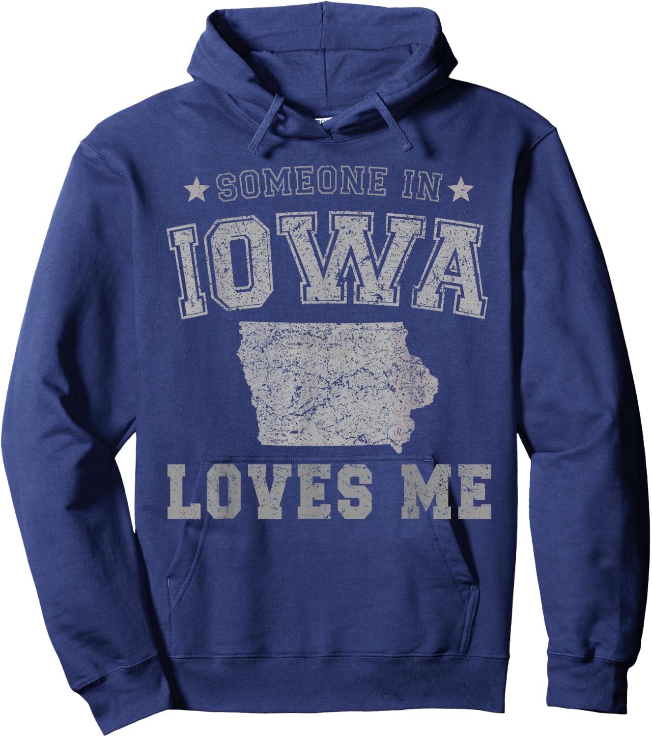 Someone In Iowa Loves Me Heart Vintage State Hoodie - Hoodie | Navy