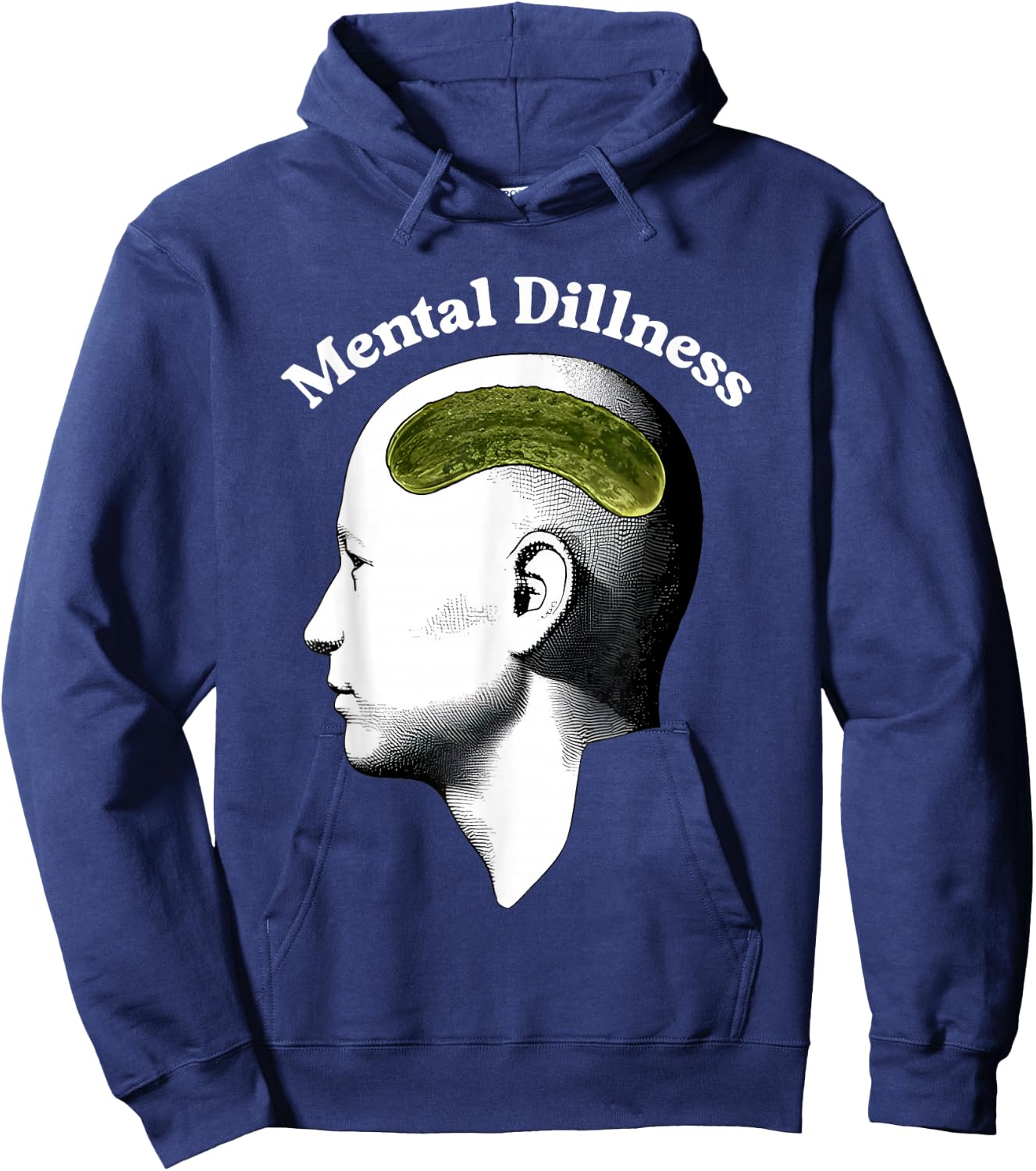 Mental Dillness Head Funny Women Hoodie - Hoodie | Navy
