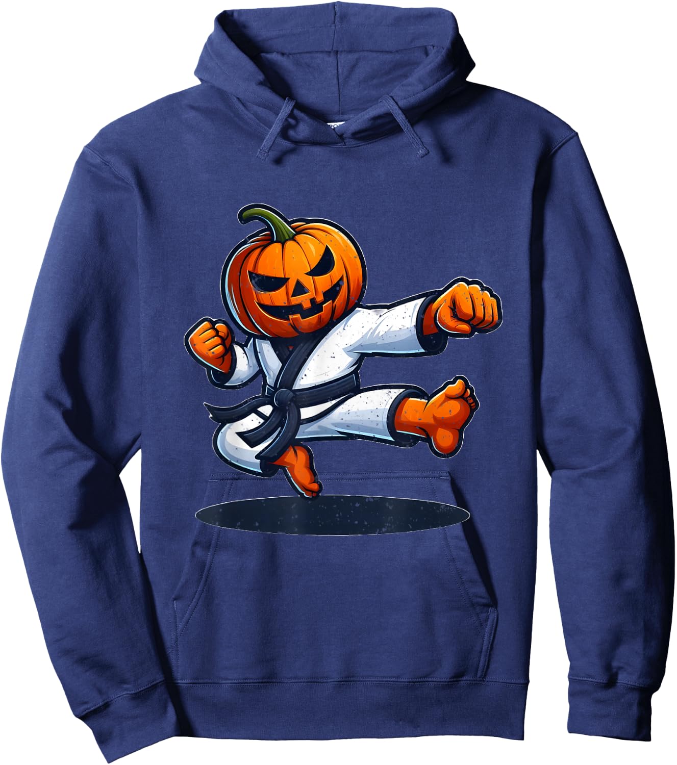 Karate Halloween Pumpkin Hoodie - Hoodie | Navy