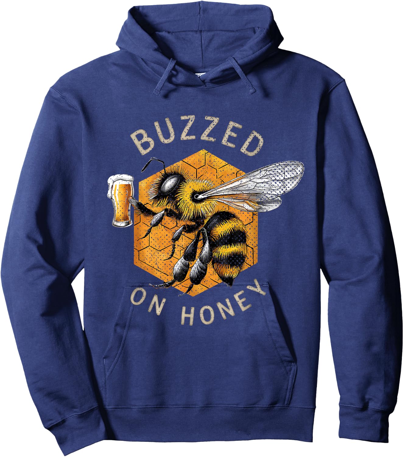 Mead Drinking Beer | Buzzed On Honey Mead Hoodie - Hoodie | Navy