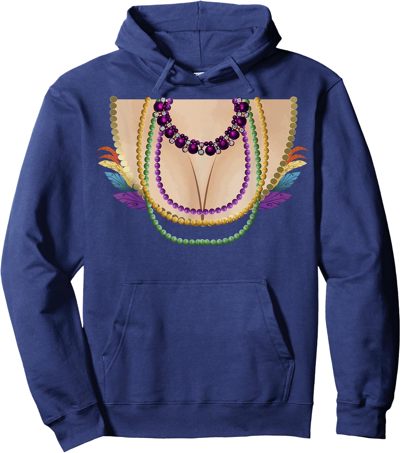 Funny Boobs Mardi Gras New Orleans Gift Hoodie - Hoodie | Navy