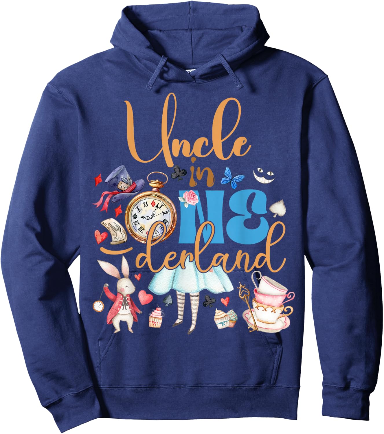 Alice uncle in ONEderland Birthday Family Hoodie - Hoodie | Navy